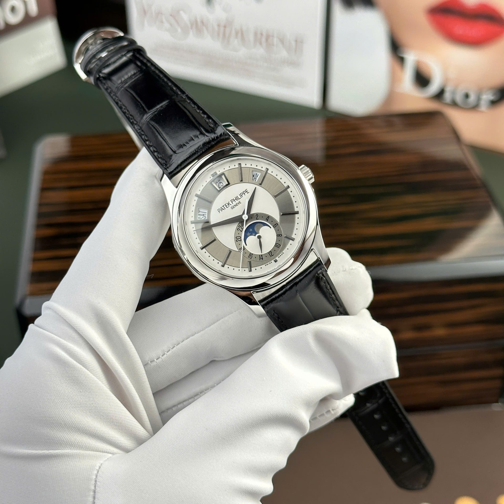 Patek Philippe Complications 5205 Best Replica Watch Gray Dial KM Factory 40mm - Elite Watch Atelier