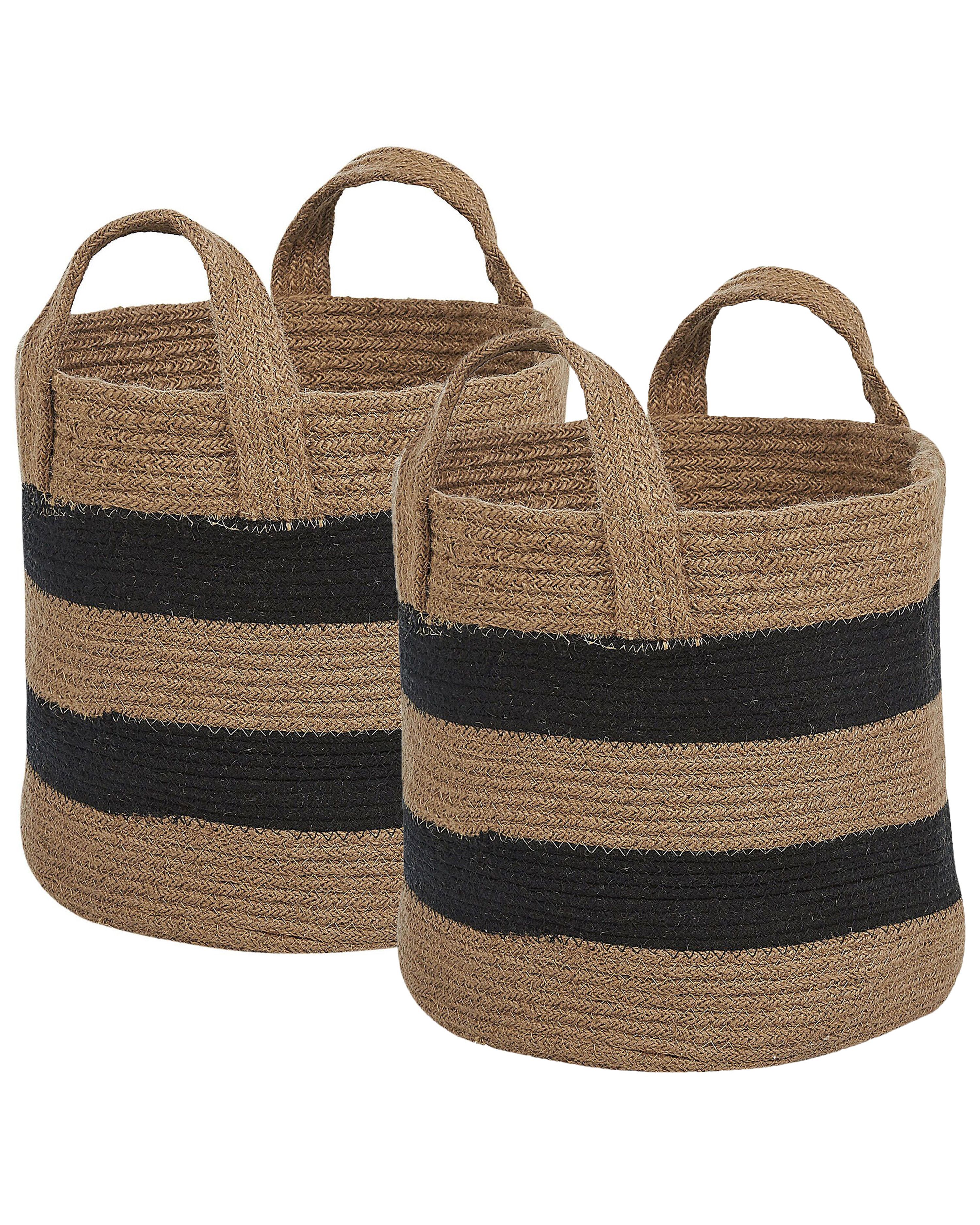 Set of 2 Baskets GEREDE Jute Natural