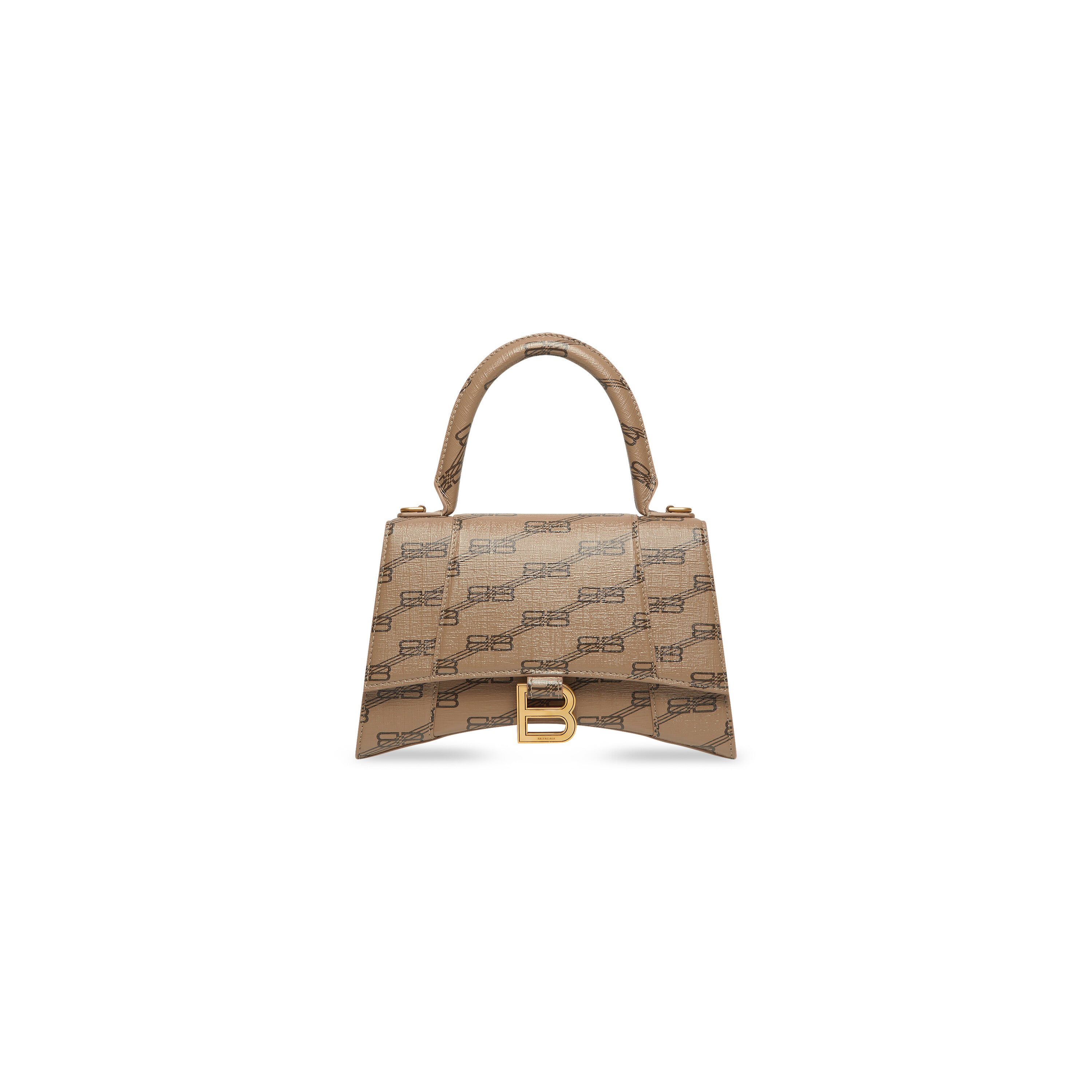 WOMEN'S HOURGLASS SMALL HANDBAG BB MONOGRAM COATED CANVAS IN BEIGE - Replicaclubs