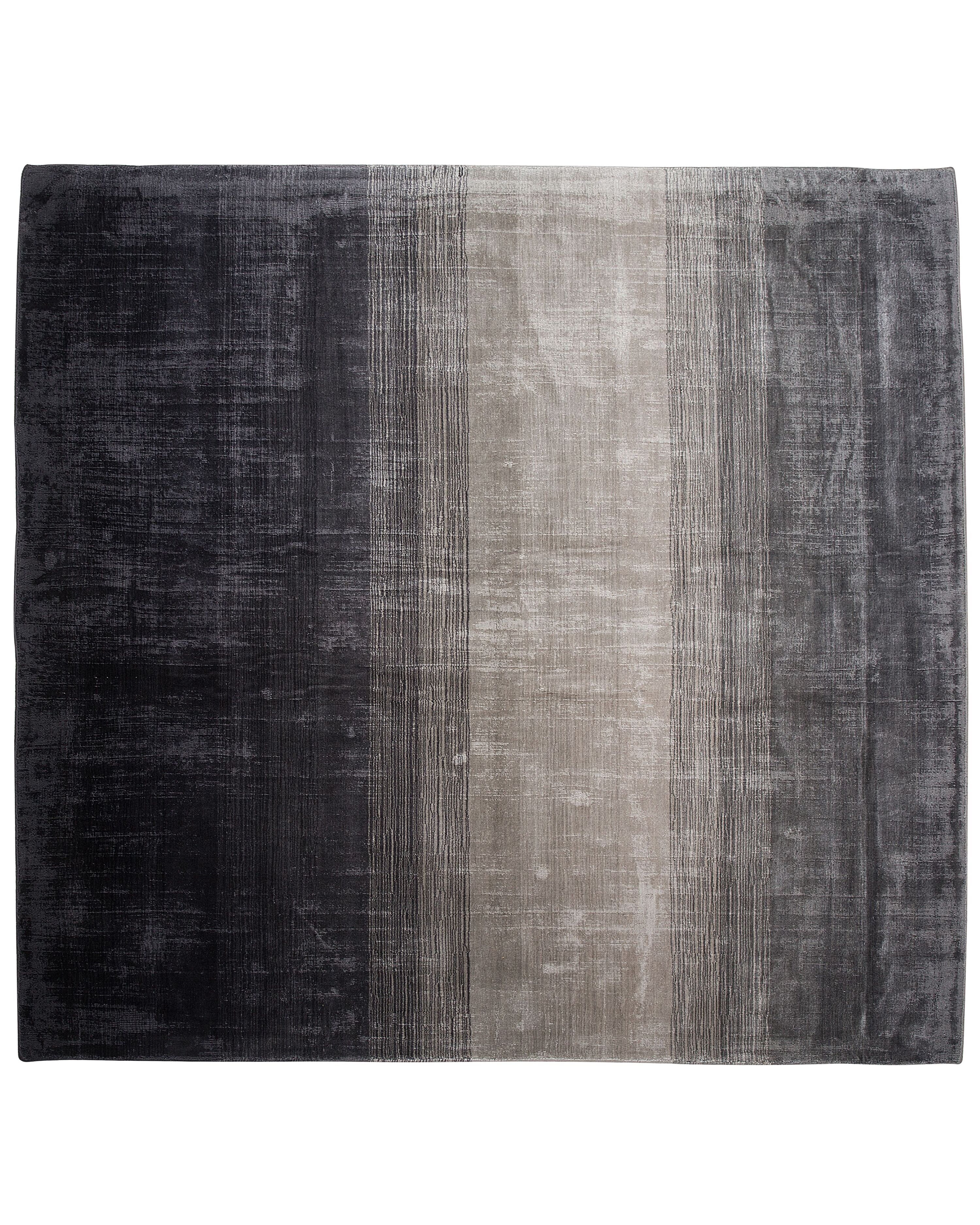 Rug ERCIS Black 200 x 200 cm Viscose