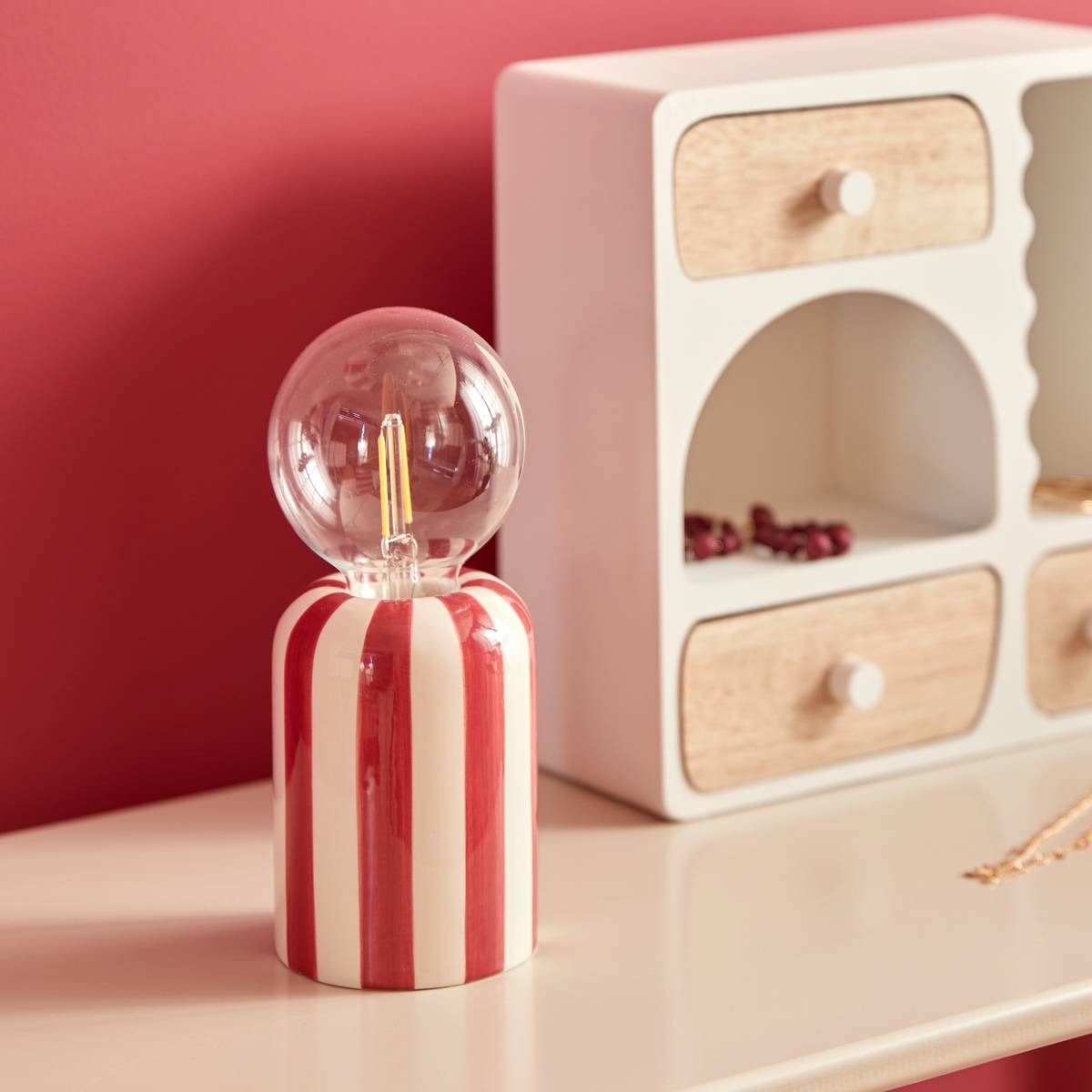 LED Lamp Battery "Rico" Various colors, H.19.5 cm