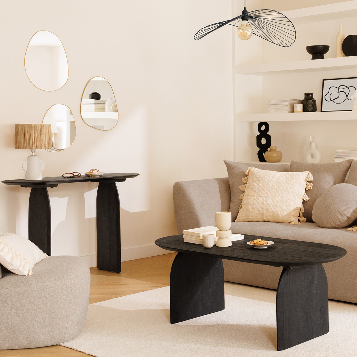 "Isana" console table Mango wood, Black, L.110 cm