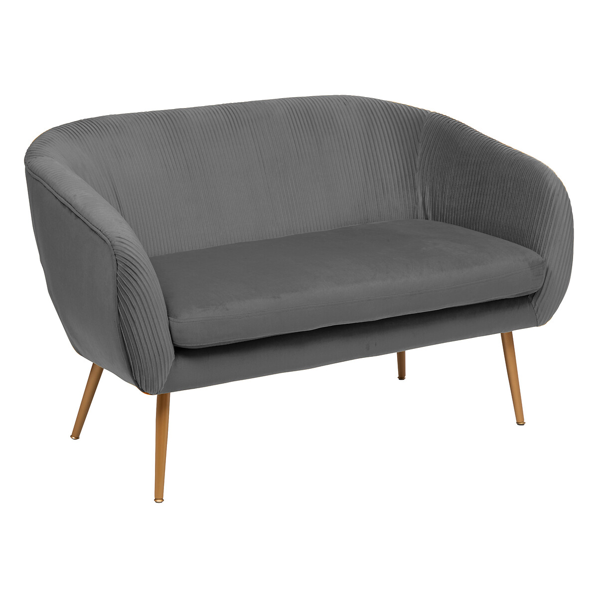 2-seater bench "Solaro" Velvet, grey, 2-seater
