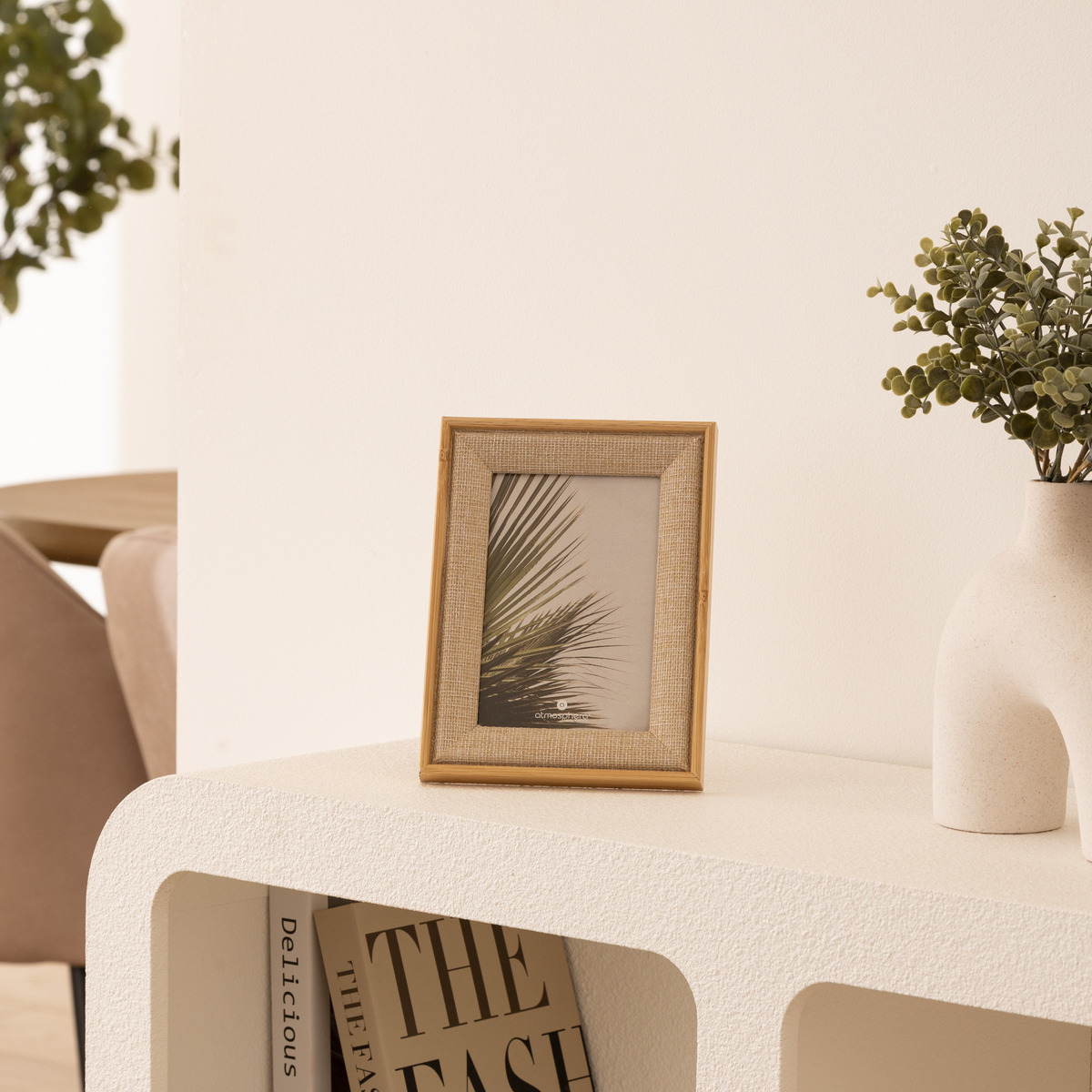 Photo frame "Zera" Beige fabric, 10x15 cm