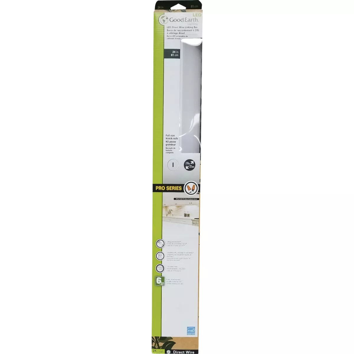 Good Earth Lighting 24 In. Direct Wire White LED Under Cabinet Light Bar