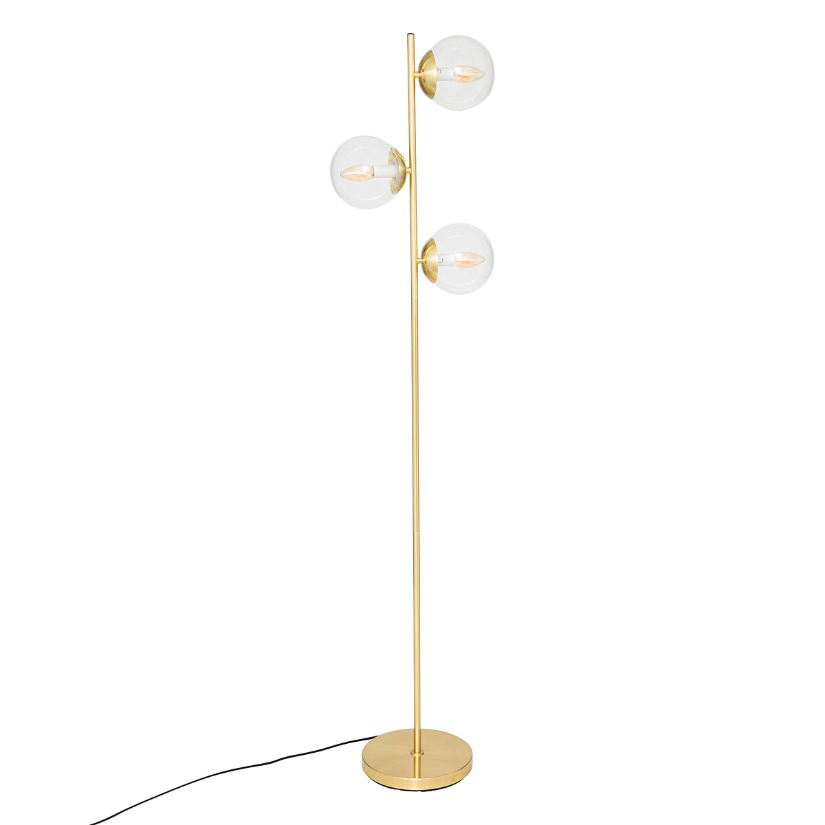 Straight floor lamp Metal, golden, h.162 cm