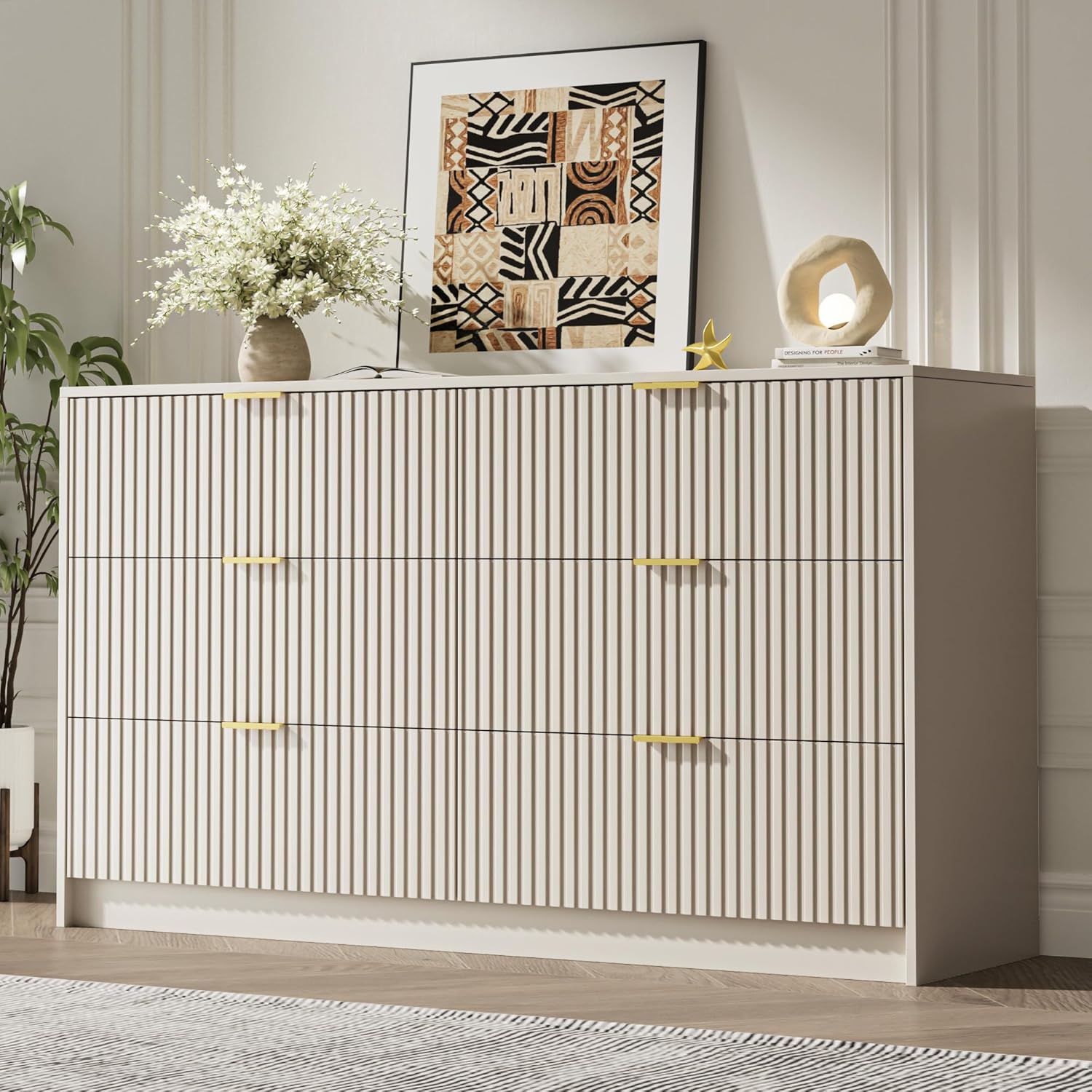 6 Drawer Dresser for Bedroom, 55