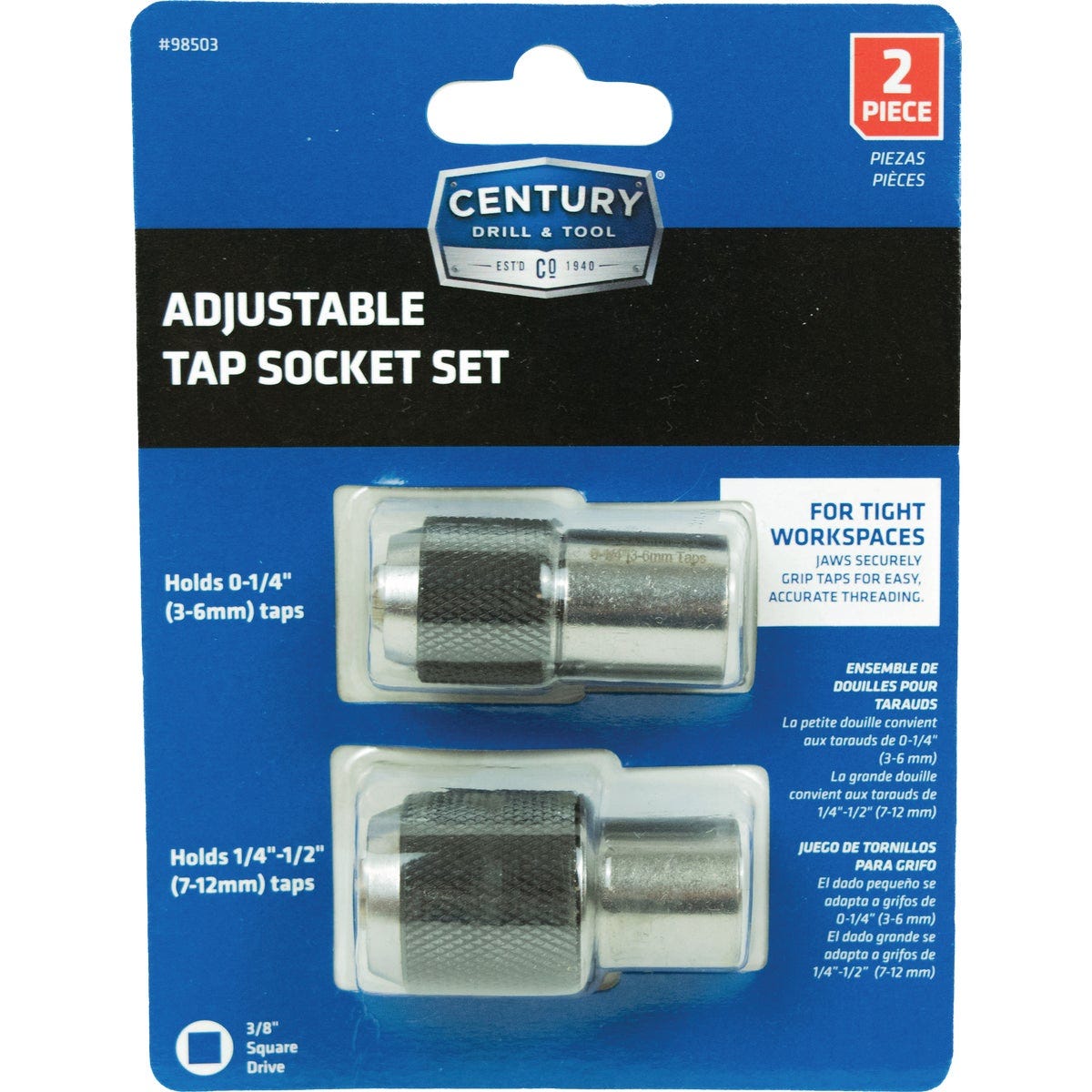 Century Drill & Tool Adjustable Tap Socket Set (2-Piece)