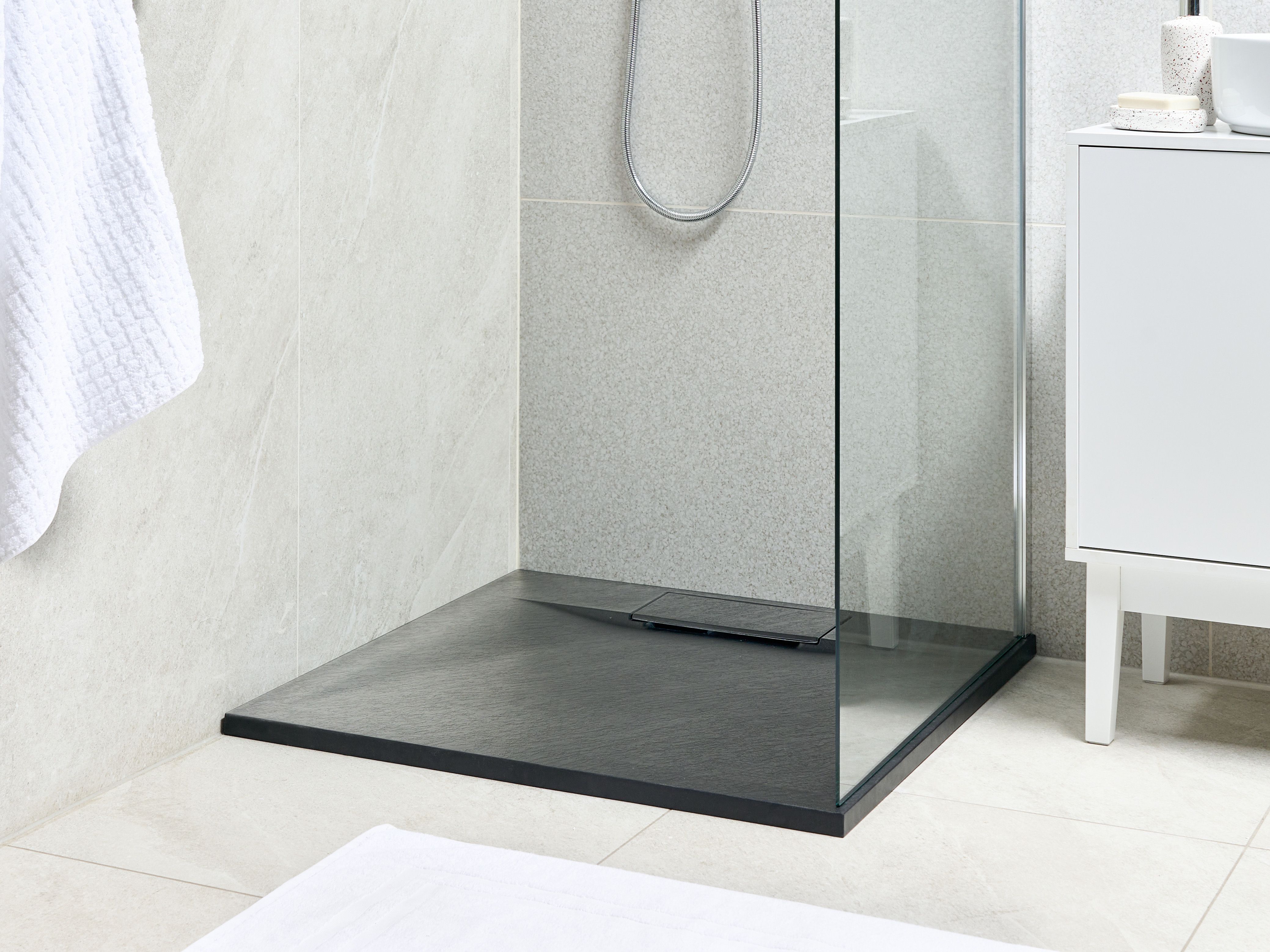 Shower Tray AZZURRO 800 x 800 x 30 mm Black