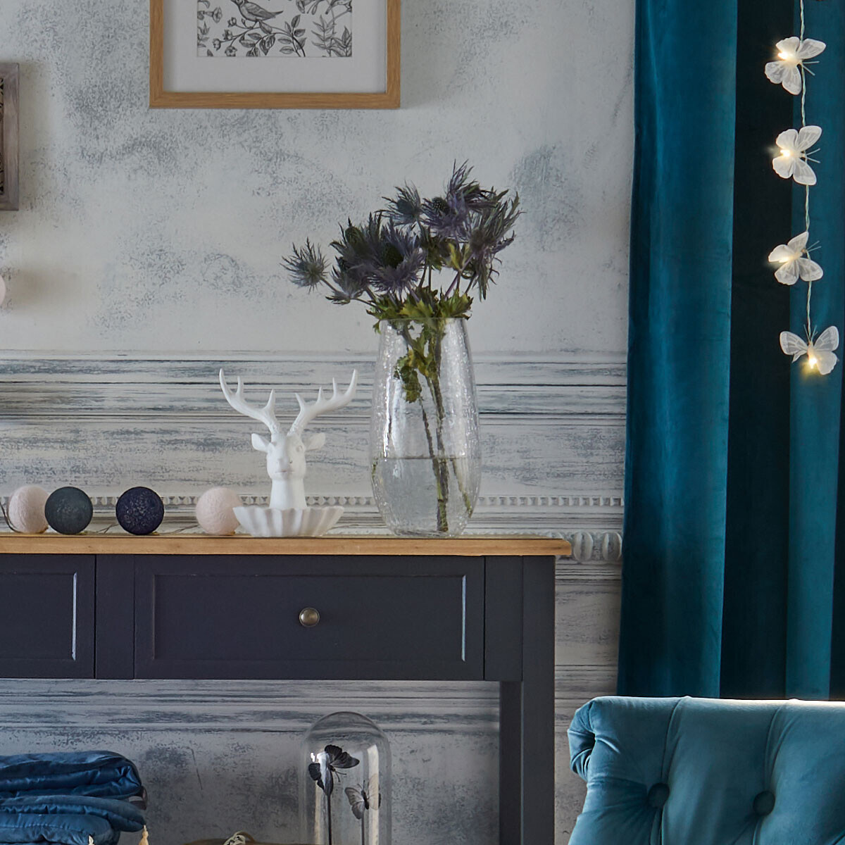 Curved vase, cracked glass H.27 cm