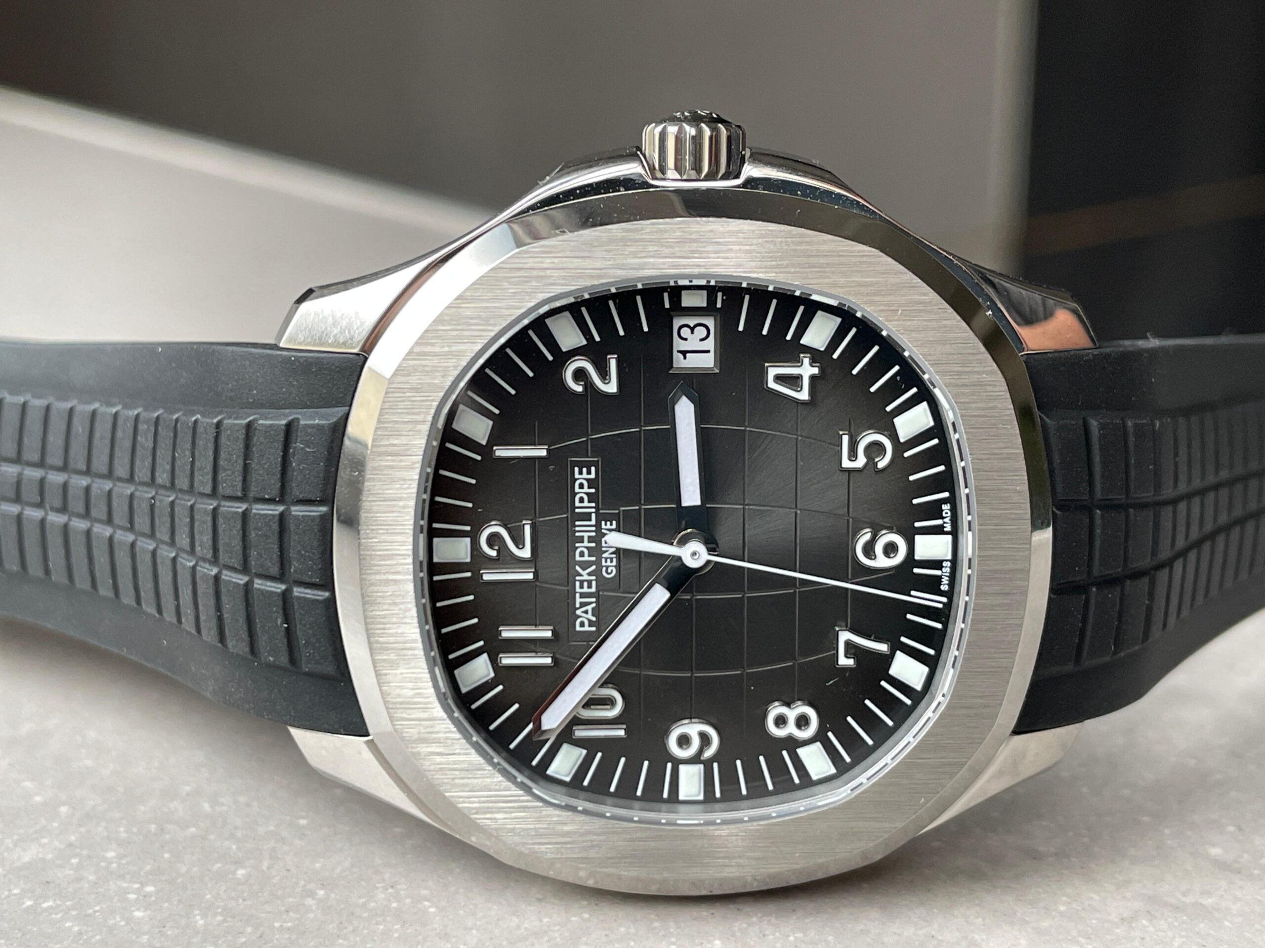 Replica PATEK PHILIPPE Aquanaut 5167 SS 3KF Best Edition Gray Dial on Black Rubber Strap A324 Super Clone V2 - Top club