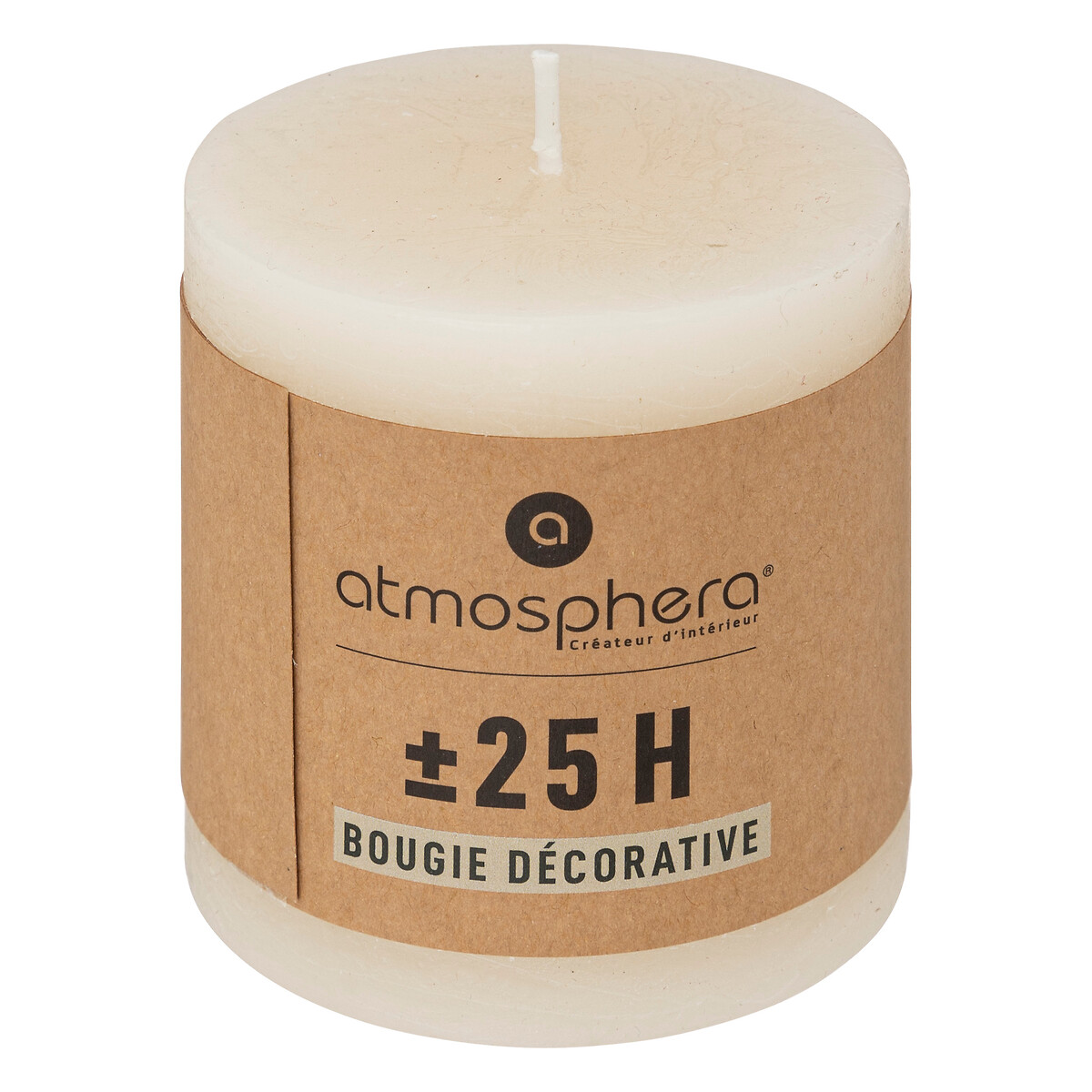 Round candle "Olia" Ivory white, 220g