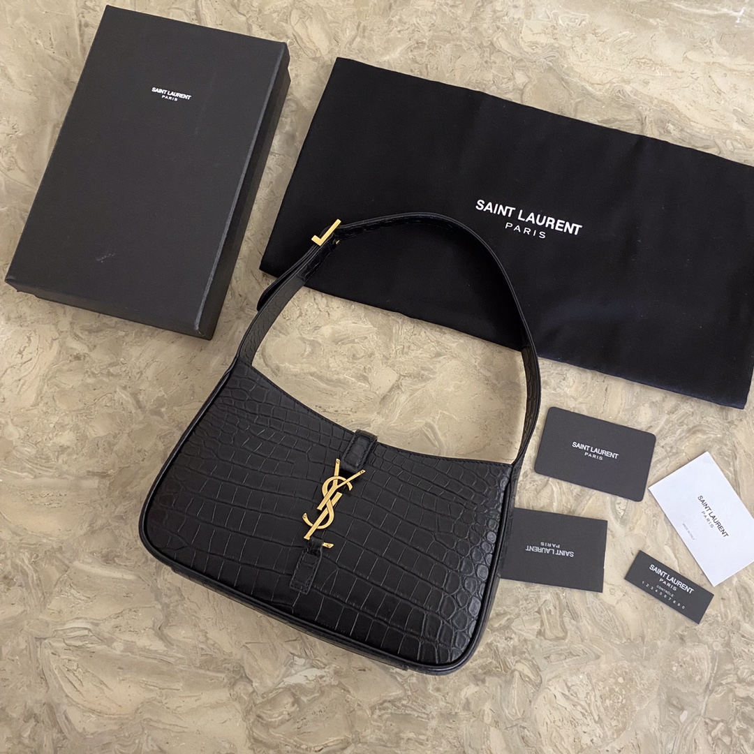 LE 5 À 7 HOBO BAG IN CROCODILE-EMBOSSED SHINY LEATHER1:1High-quality replica