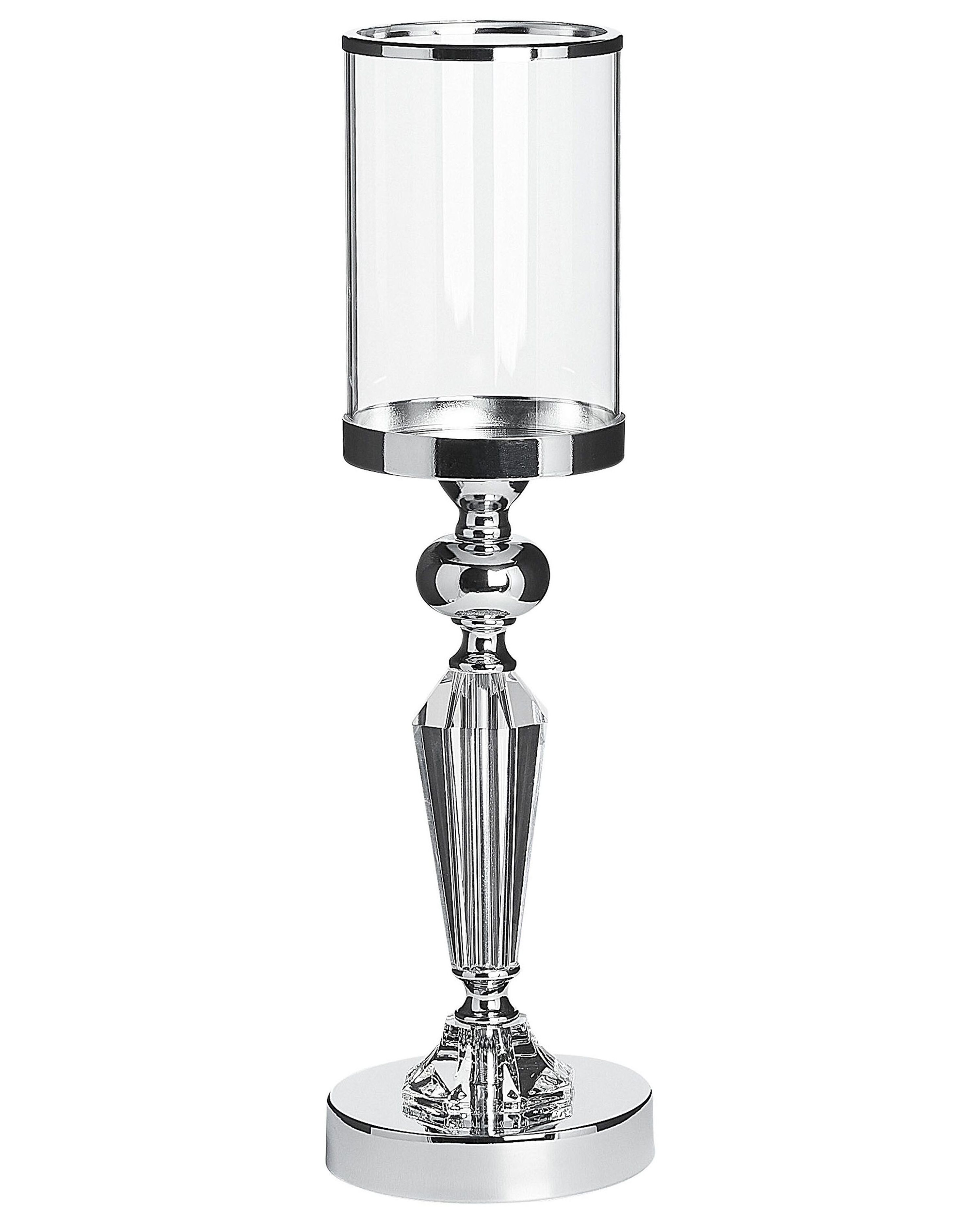 Candle Holder BONAO Glass 42 cm Silver
