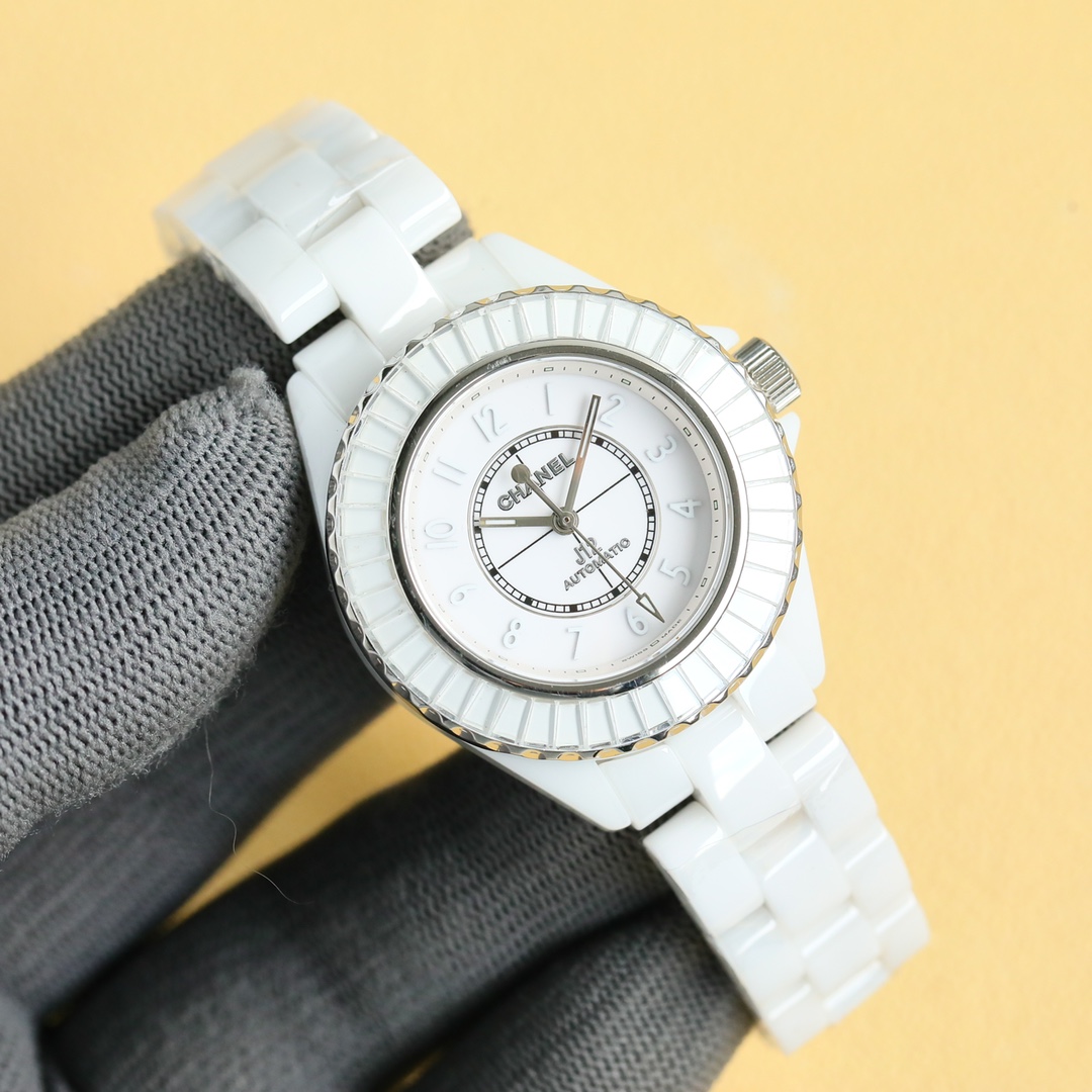SUPER CERAMIC NEW - CHANEL EXCLUSIVE CALIBER 12.2 WATCH 33mm GODDESS BENEFIT - WHITE(1:1 replica) - Top club