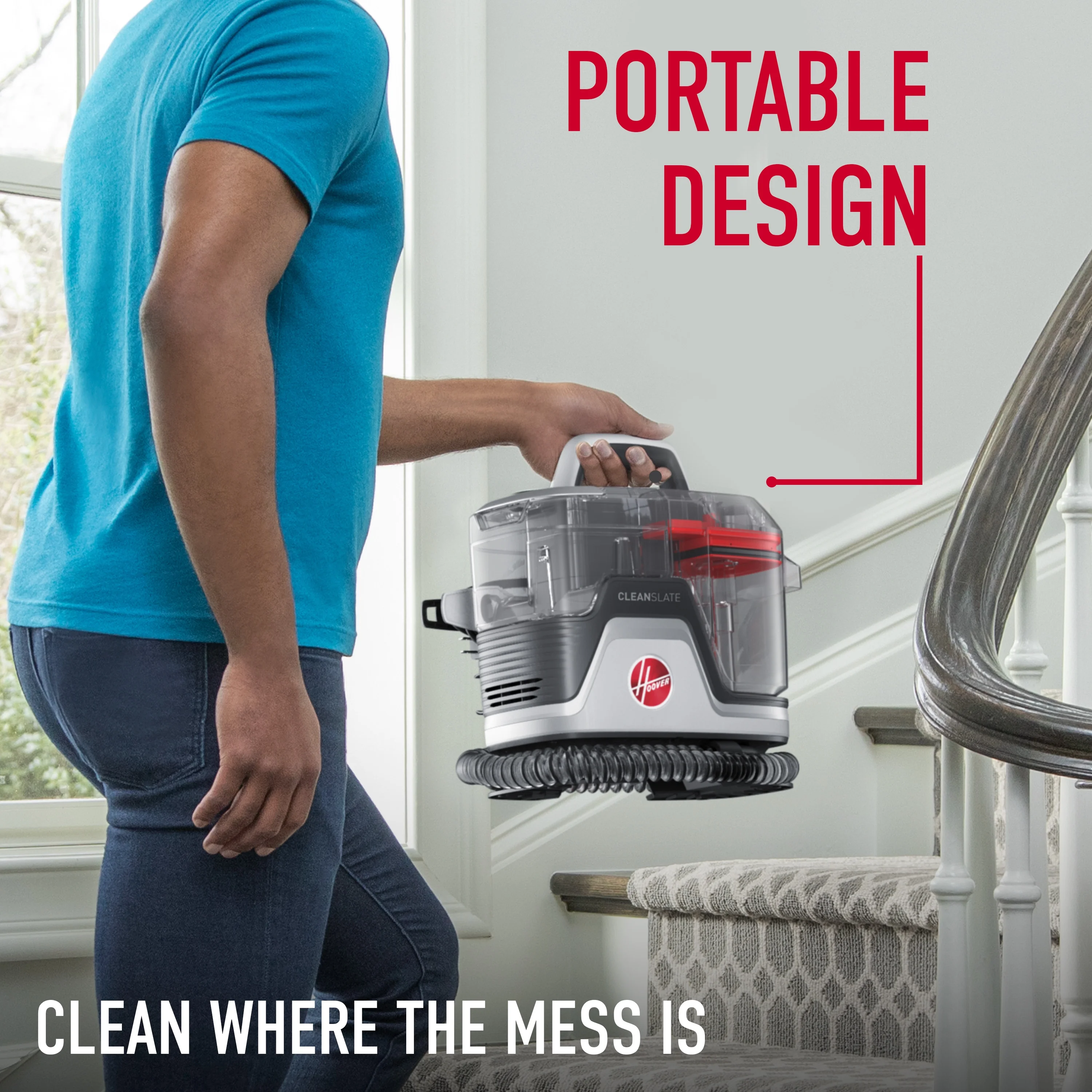 Hoover CleanSlate, Portable Spot Cleaner, for Carpet, Upholstery & Stairs, Pet Stain Removal, Lightweight, FH14010 - Image 7