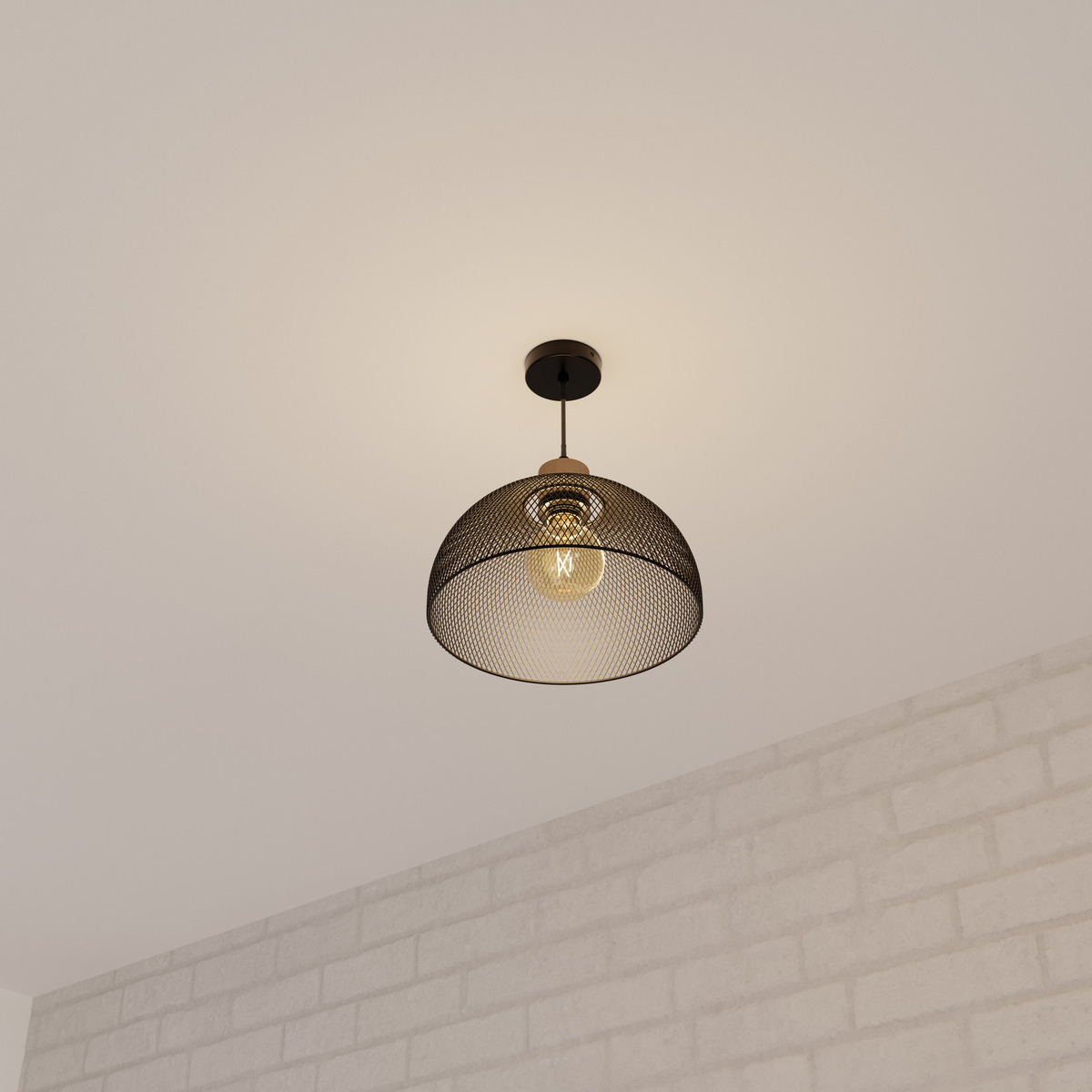 Suspension lamp "Sam" Black metal, D.30 cm