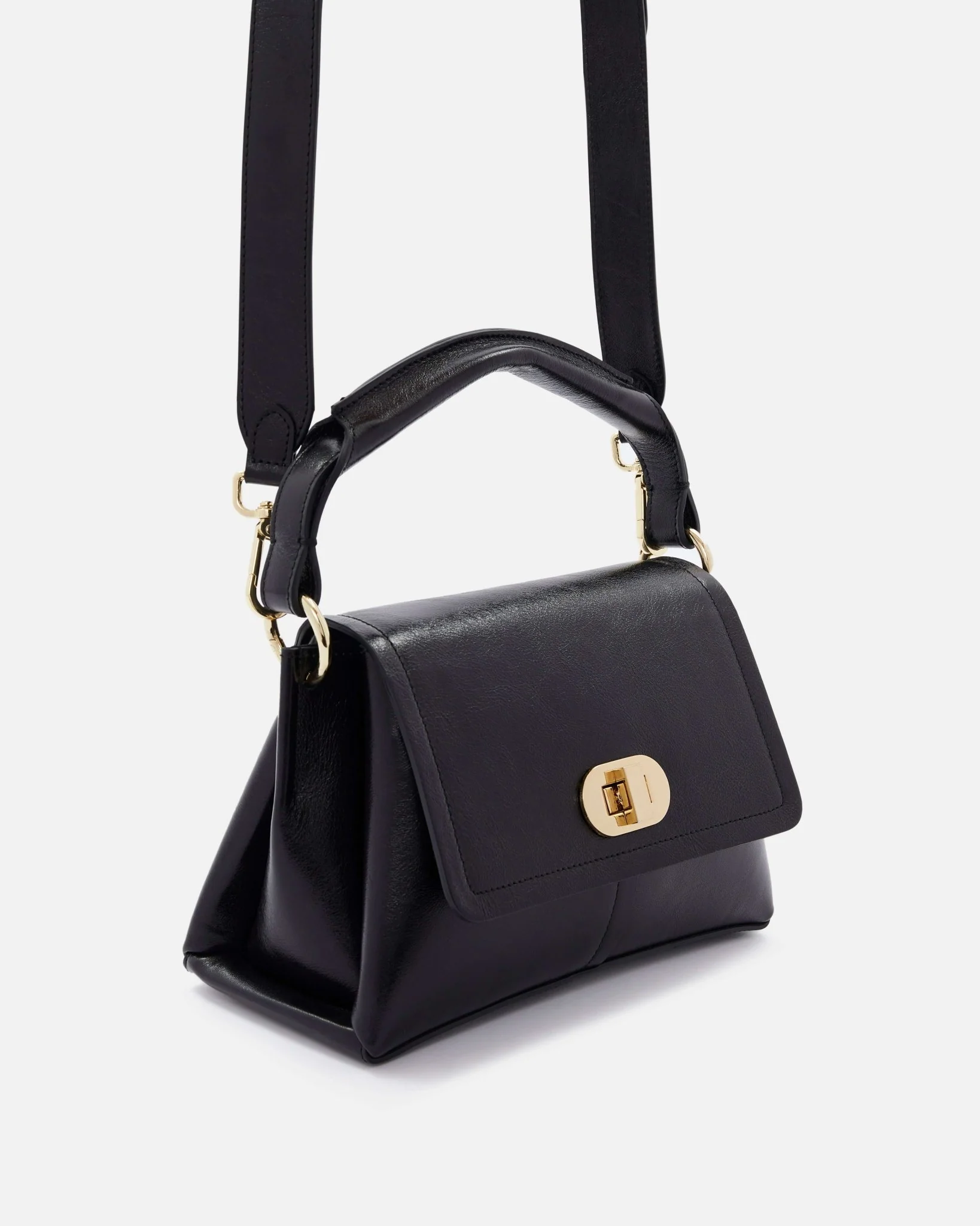 SAC CUIR GABRIEL NOIR - Sac moyen noir en cuir