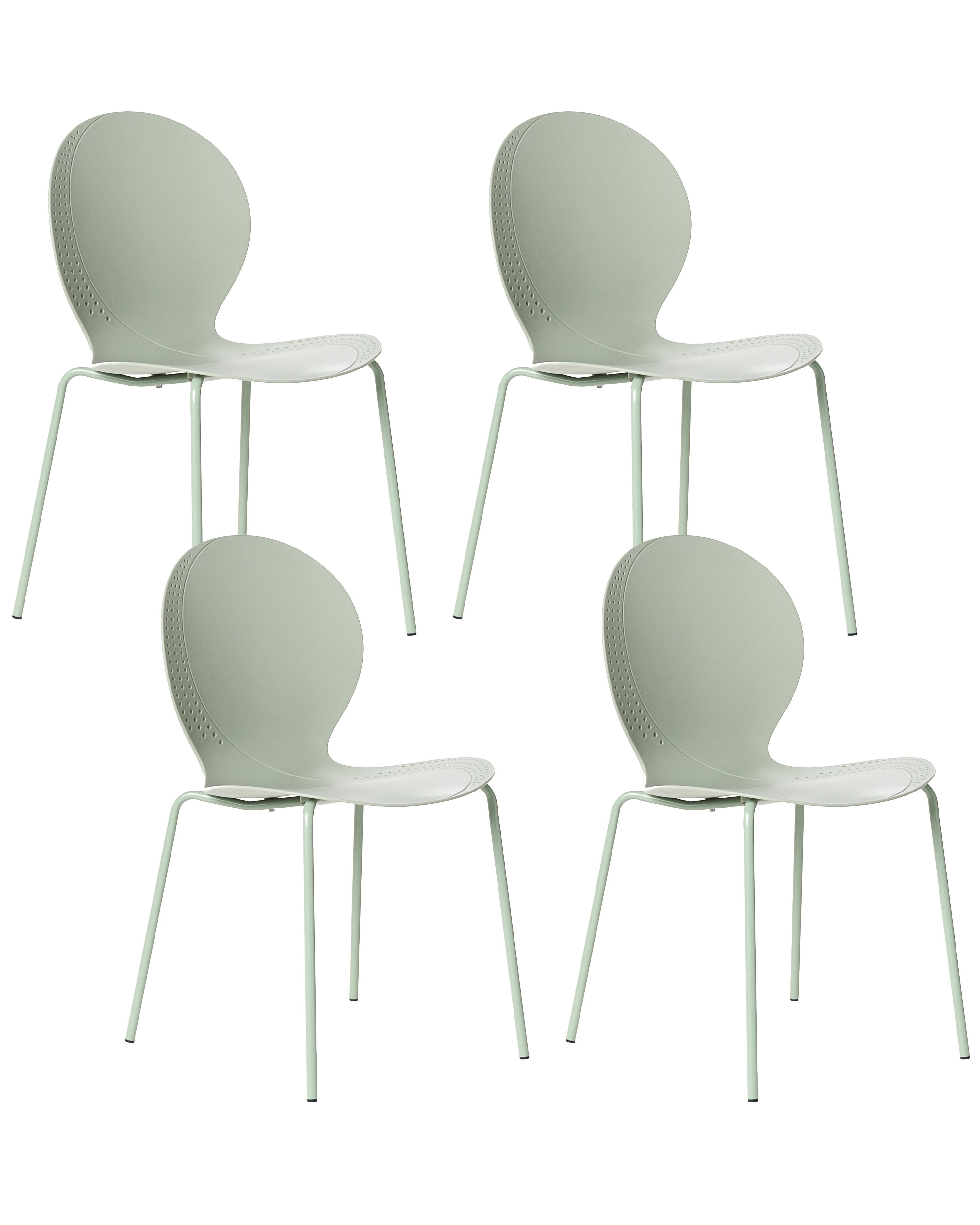 Set of 4 Garden Chairs MILOS Stacking Light Green