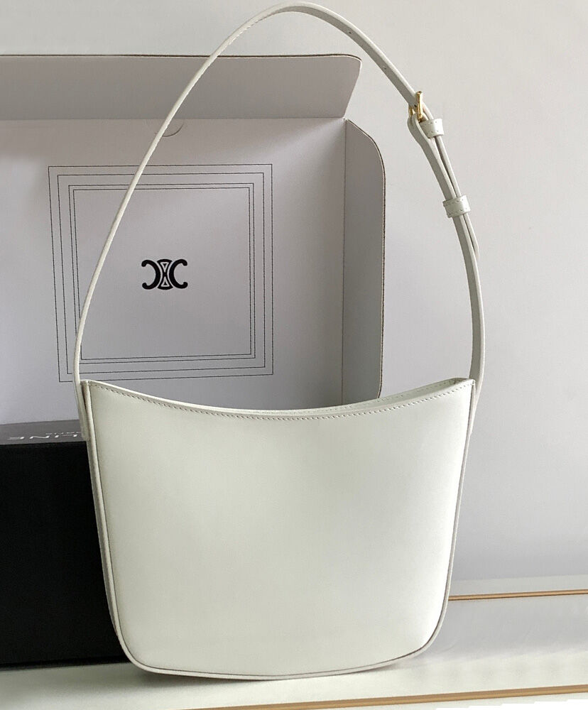 Celine Medium Celine Croque Bag In Shiny Calfskin Cream1:1High-quality replica