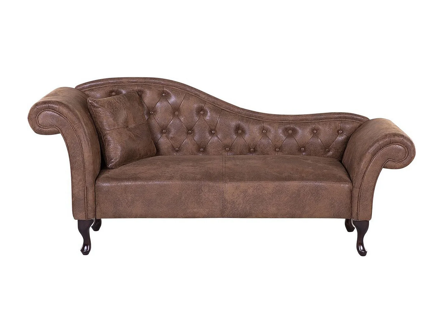 Chaise longue côté gauche LATTES Daim synthétique Marron clair