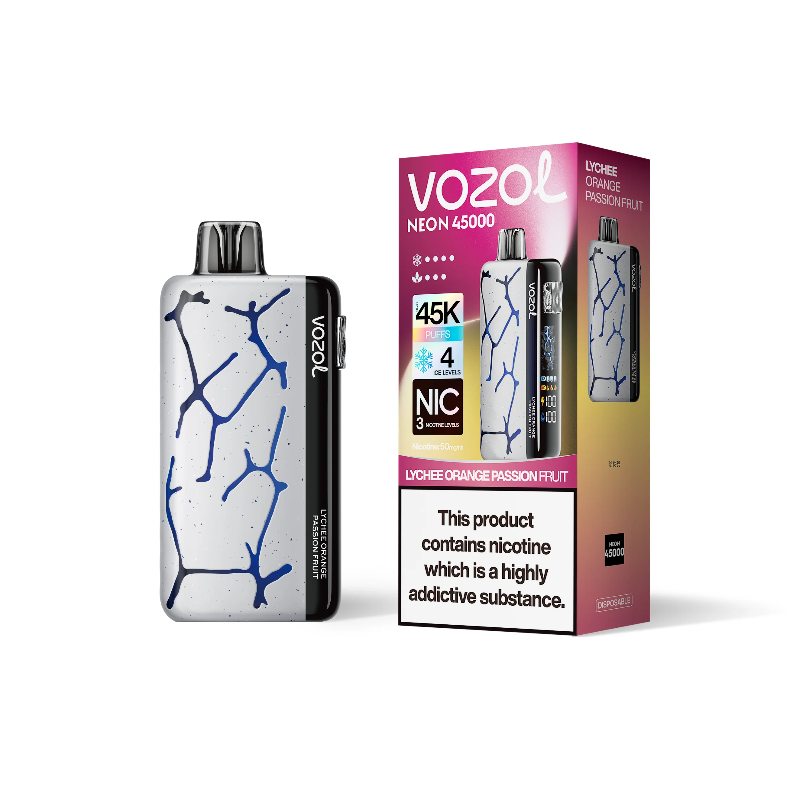 VOZOL NEON 45K jednorazowy e-papieros (wszystkie smaki)