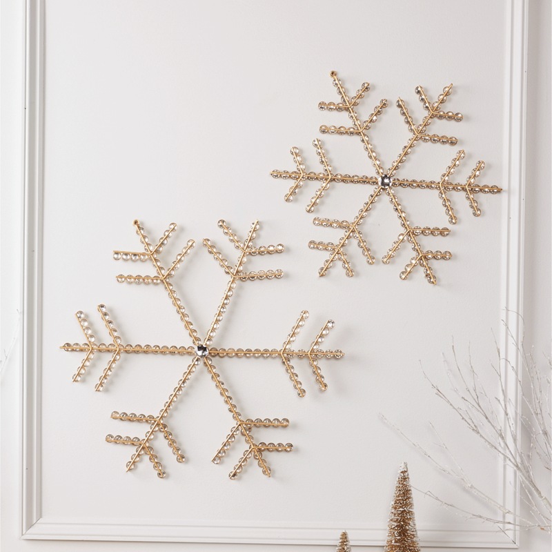 Set of 2 Jeweled Snowflake Wall Décor - MIDNIGHT VELVET CATALOG
