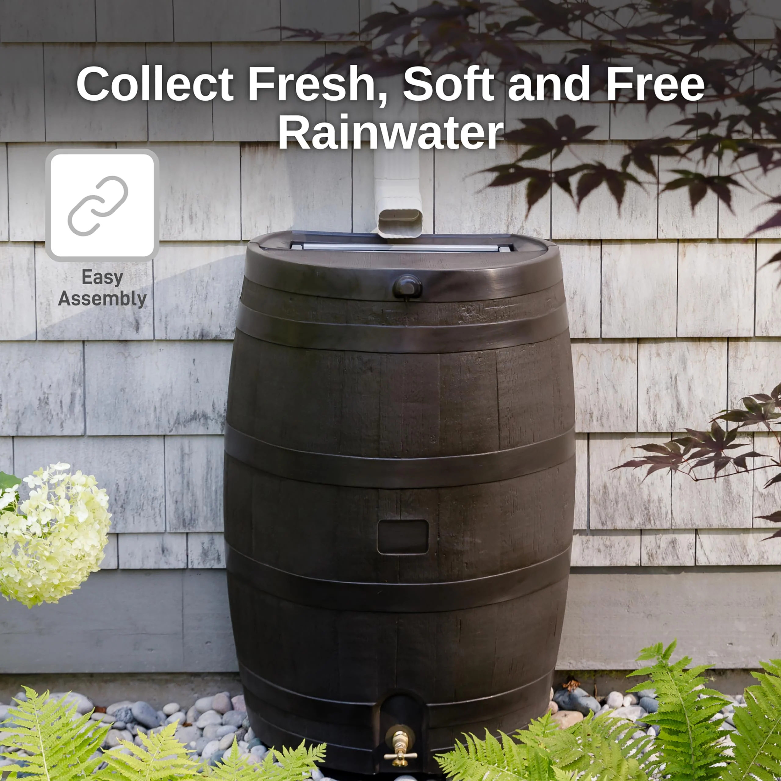 50 Gallon Rain Barrel With Brass Spigot And Flat-Back Design - Image 36 50 Gallon Rain Barrel With Brass Spigot And Flat-Back Design - Image 36
