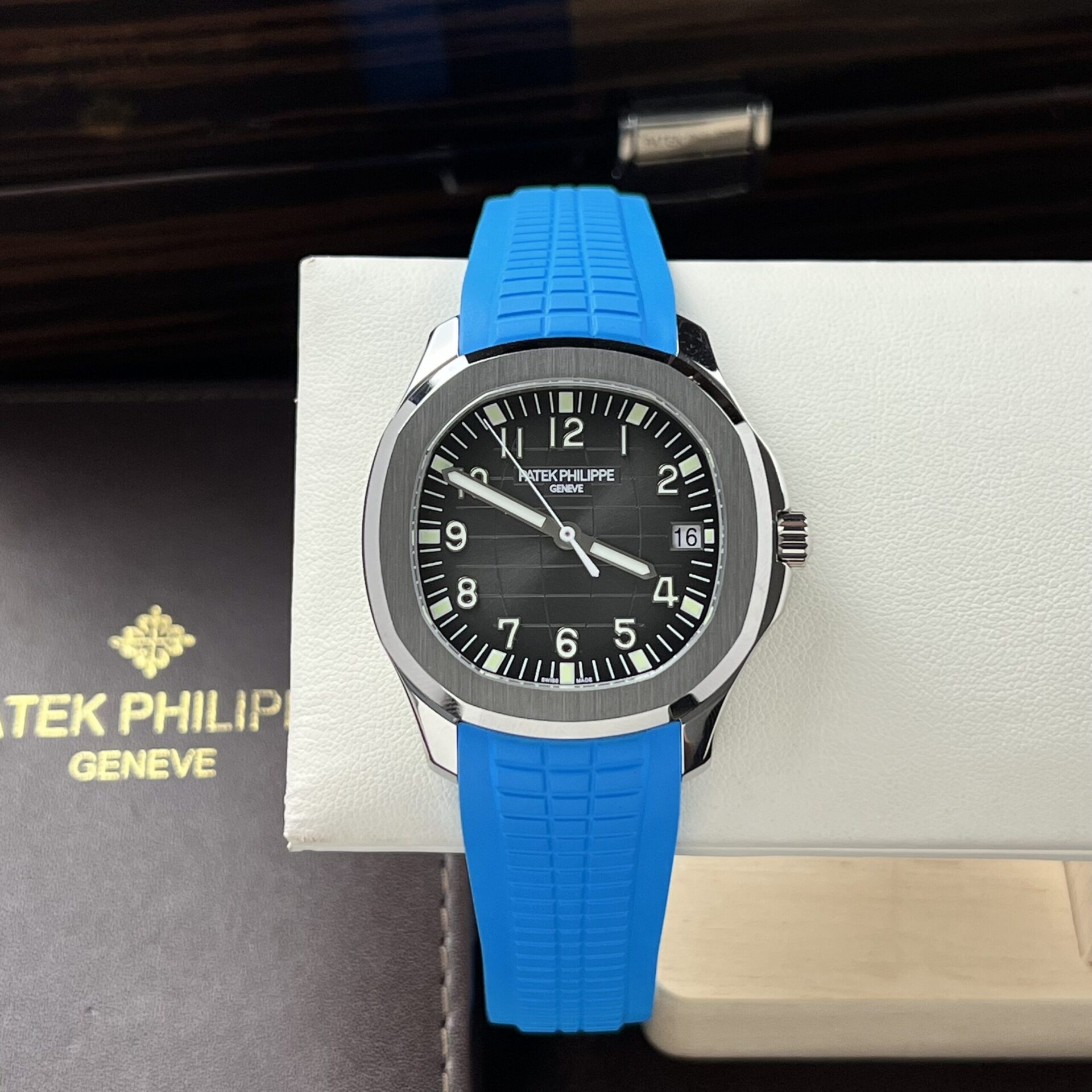Patek Philippe Replica Watches 5167A Blue Rubber Strap 3K Factory 40mm - Elite Watch Atelier