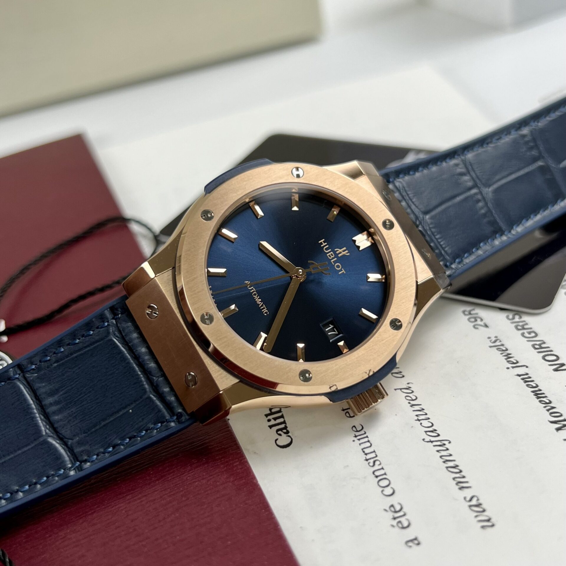 Hublot Replica Watch Classic Fusion King Gold Blue Dial JJF Factory 42mm - Top club