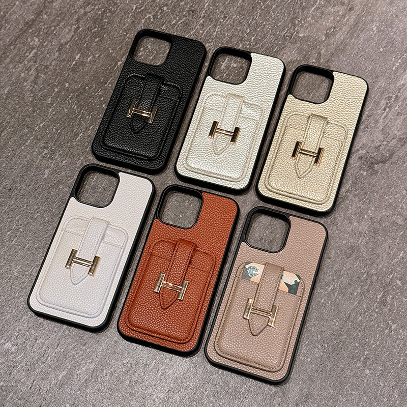 H Card Holder Leather iPhone Case - Wholesale & Influencer