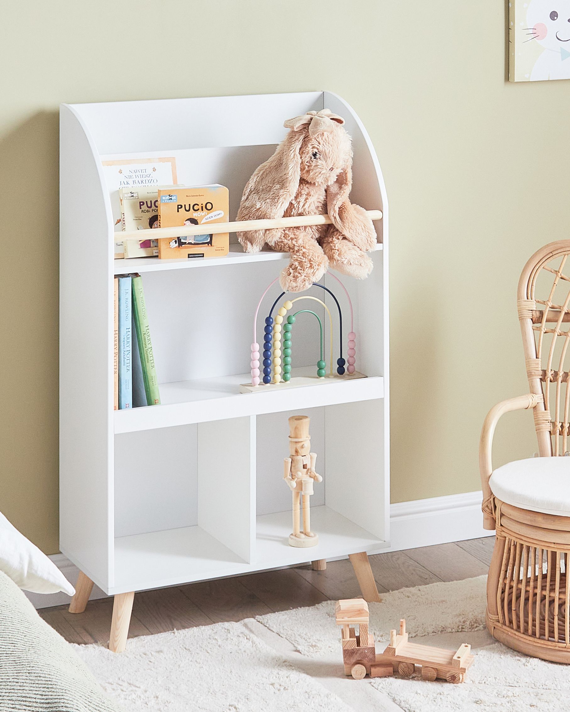 3 Tier Bookcase LILOET 102 cm White