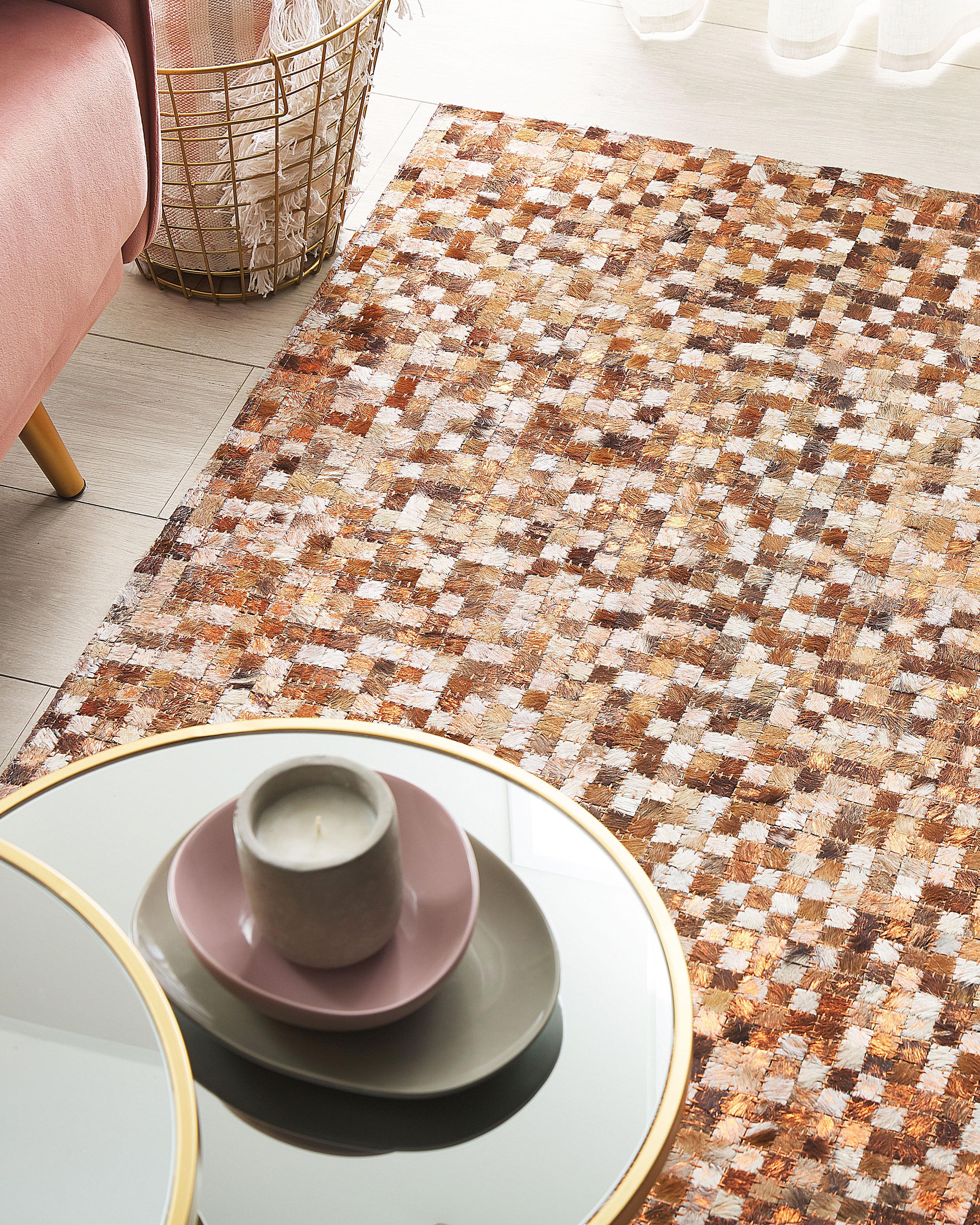 Rug TORUL Brown 160 x 230 cm Leather