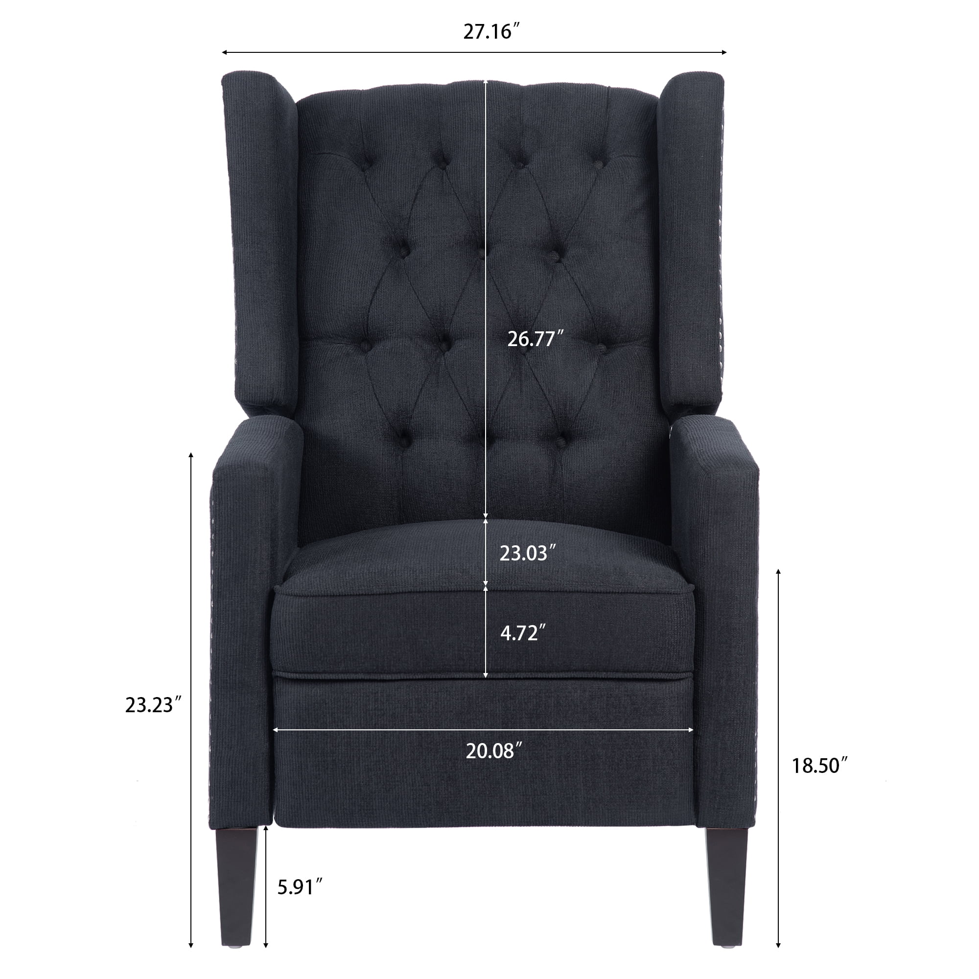 Recliner Chair, Living Room Chairs with Arms, Adjustable Single Reclining Sofa, Home Theater Seating Arm Chair with Thick Padded Seat, Footrest, Lounge Chair for Bedroom, Blue - Image 27