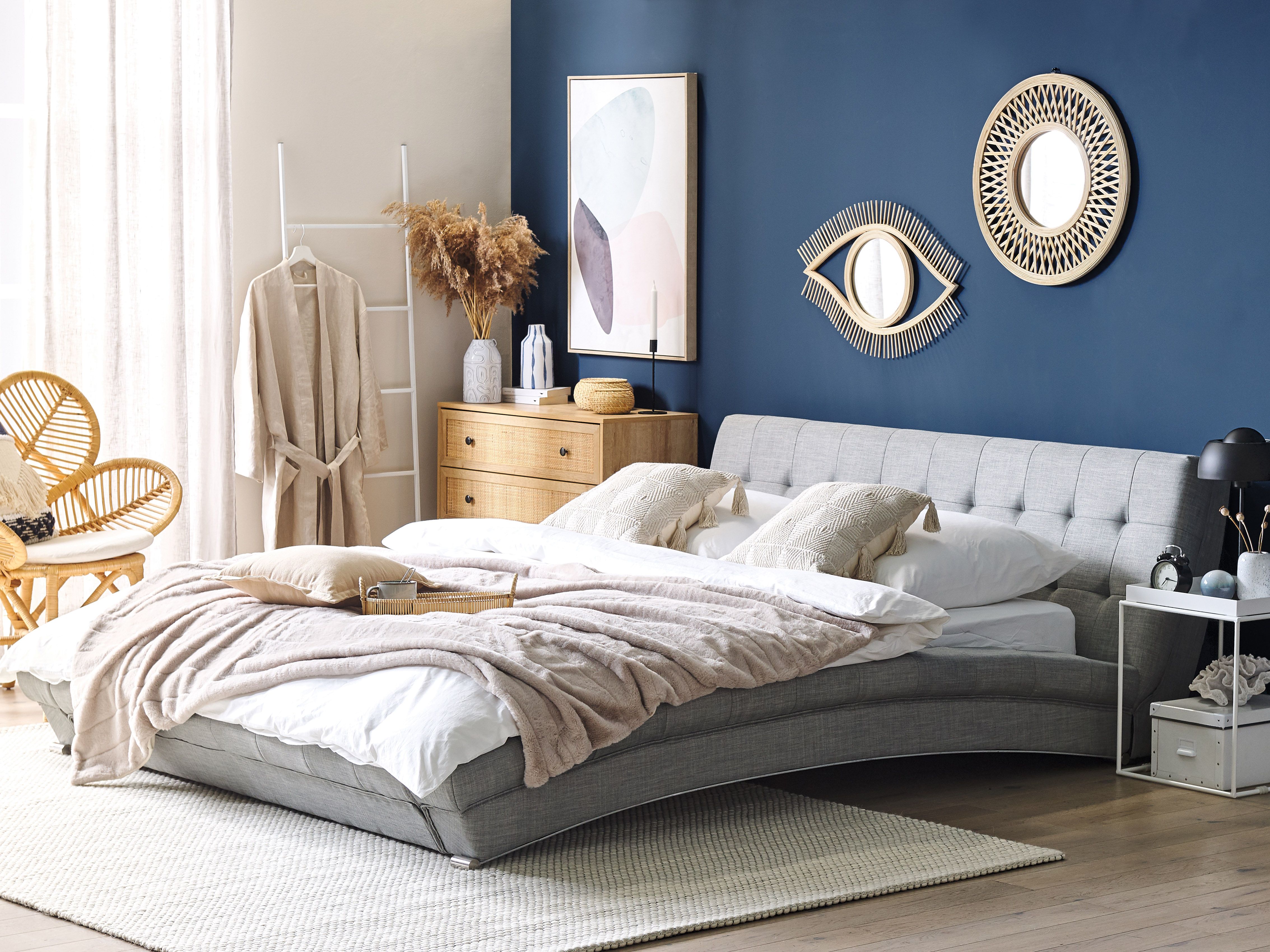 Waterbed Fabric LILLE 180 x 200 cm (EU Super King) Grey