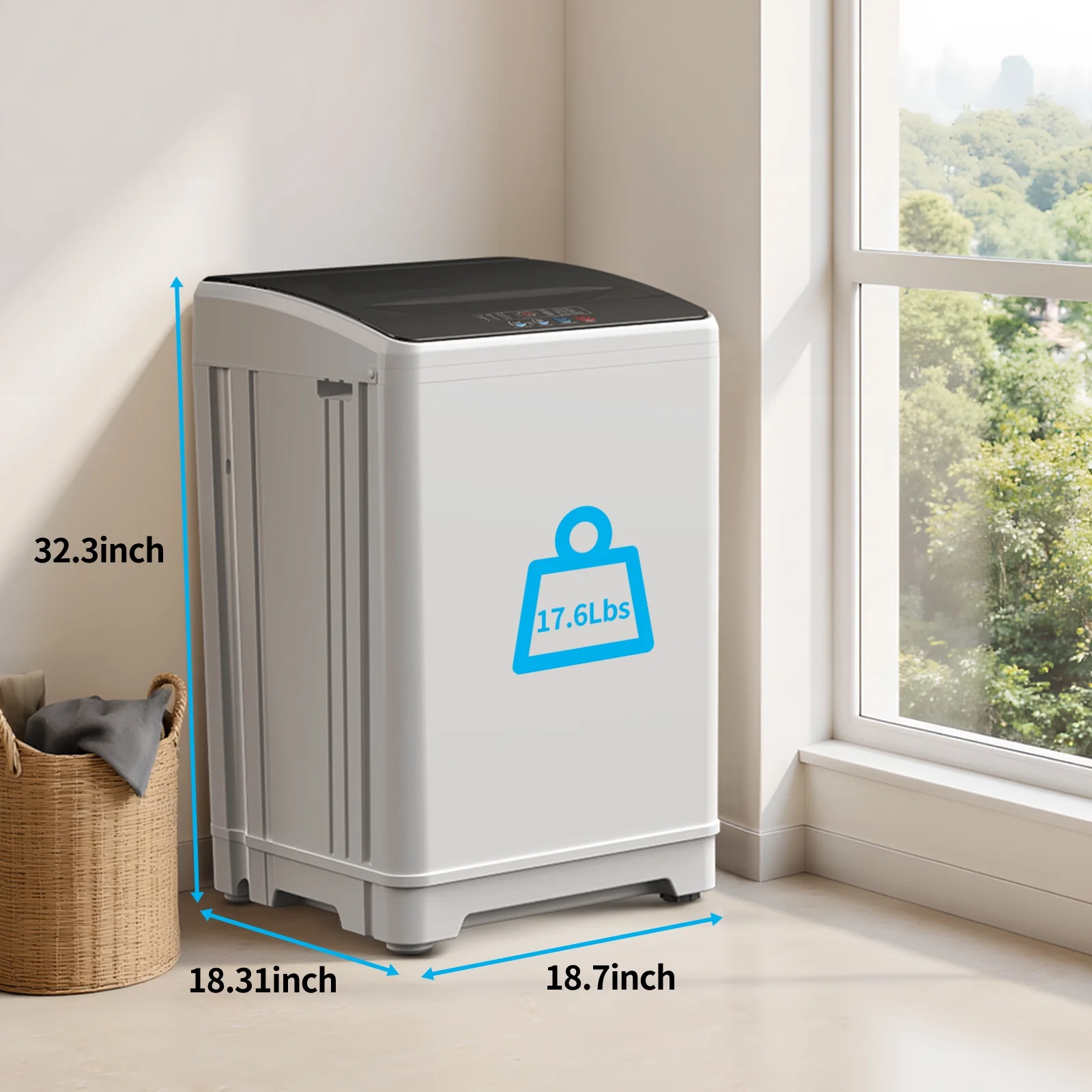 TABU Washer and Dryer Set, 17.6LBS Full Automatic Washing Machine & 8.8LBS Portable Dryer (Gray&White) - Image 38