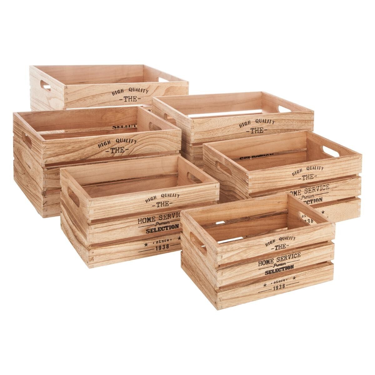 Set of 6 cases "Facto" Cage, Wood