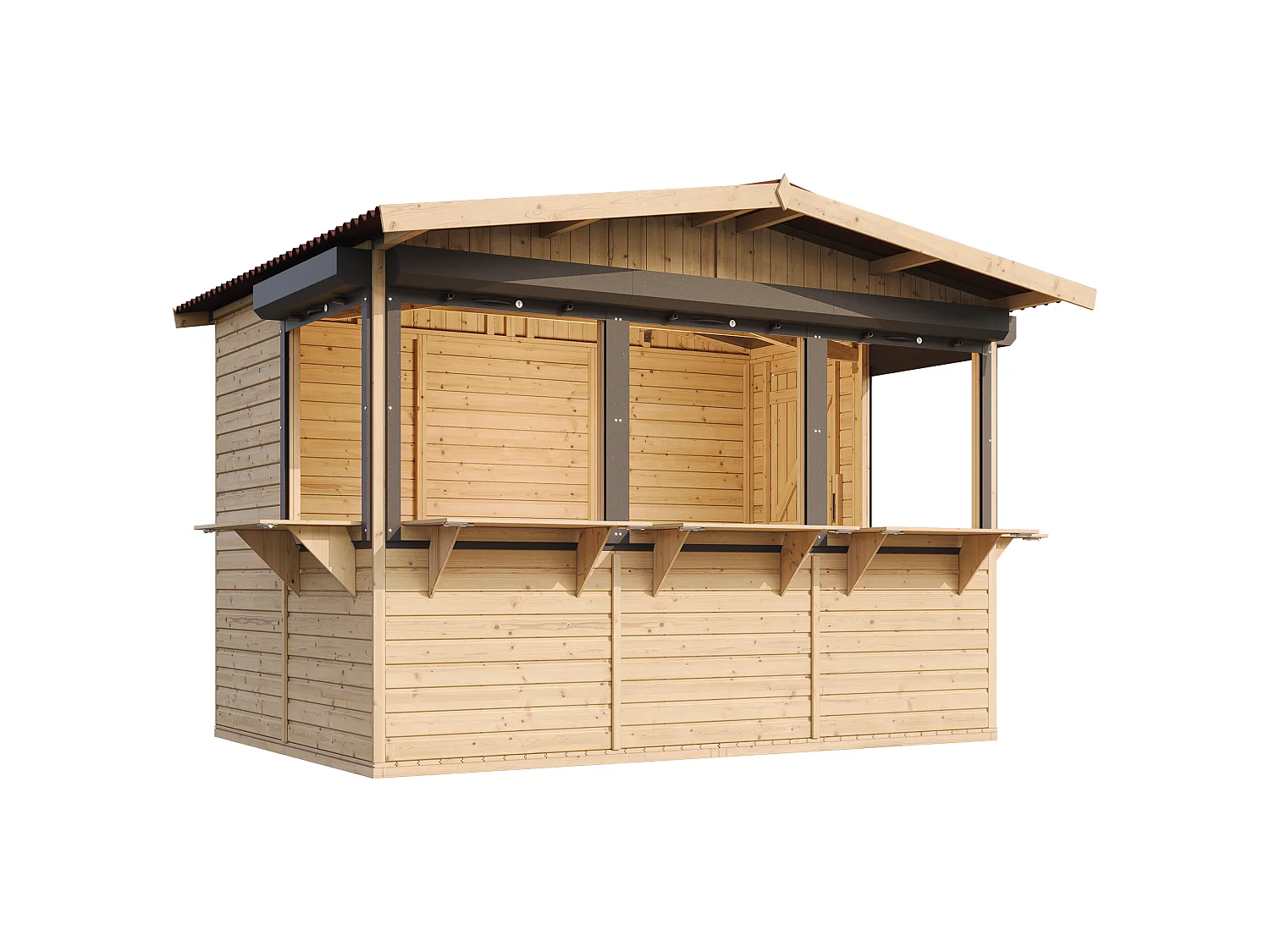 Maison de jardin en bois, étal de marché en bois - 263 x 336 cm / 6 m² - M150BZ