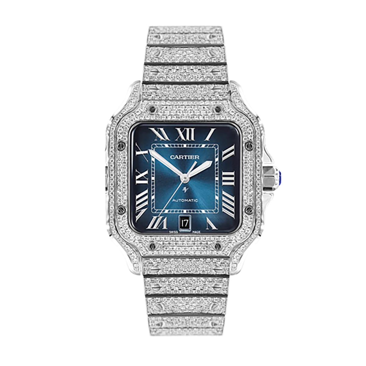 Fake Cartier Replica Watch Santos Limited Edition Black Custom(1:1 replica) - Top club