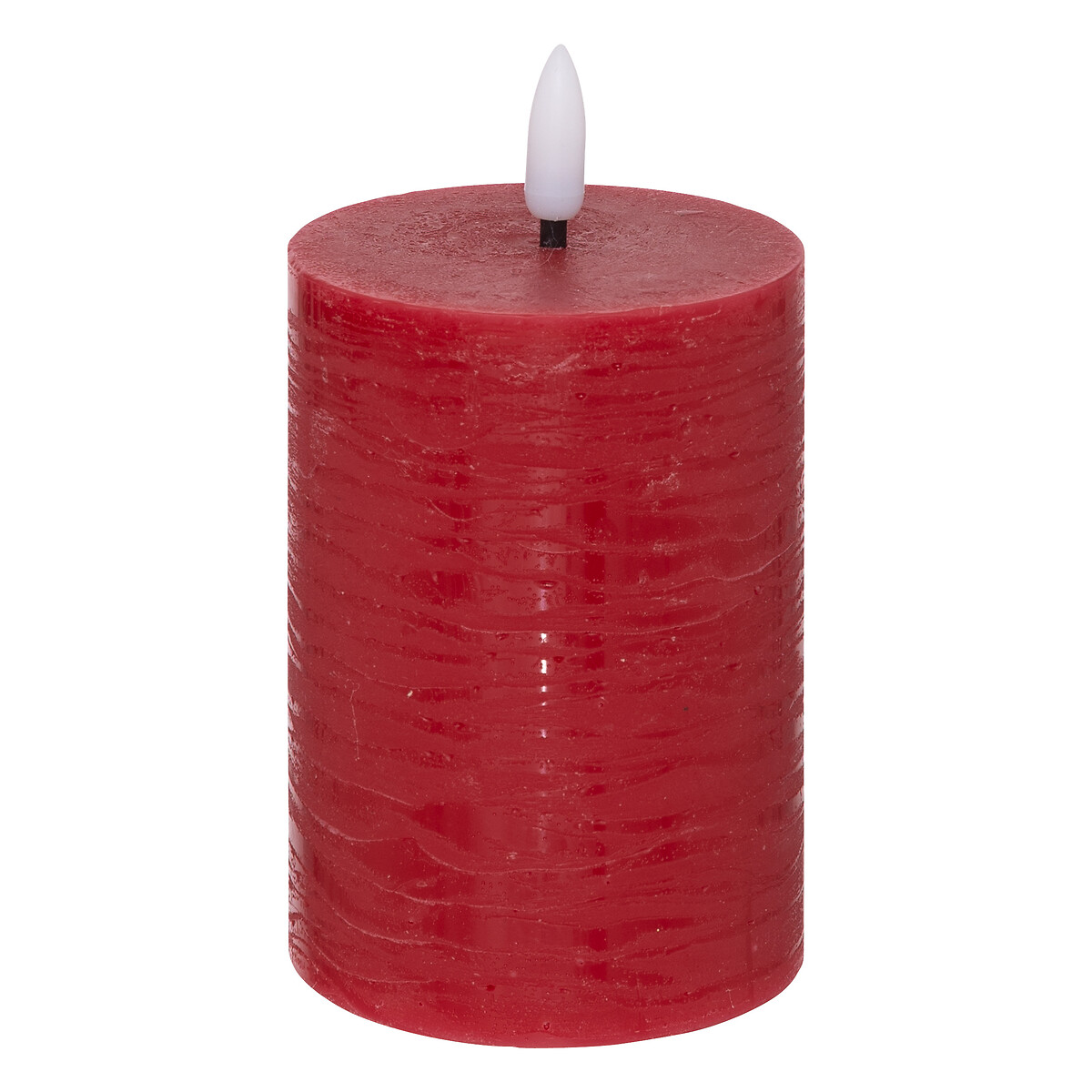 "Molia" round LED candle Green, H.13 cm