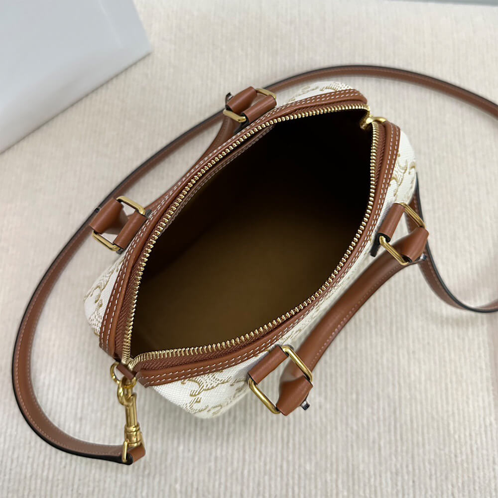 CELINE Small Boston IN Triomphe Canvas and calfskin1:1High-quality replica