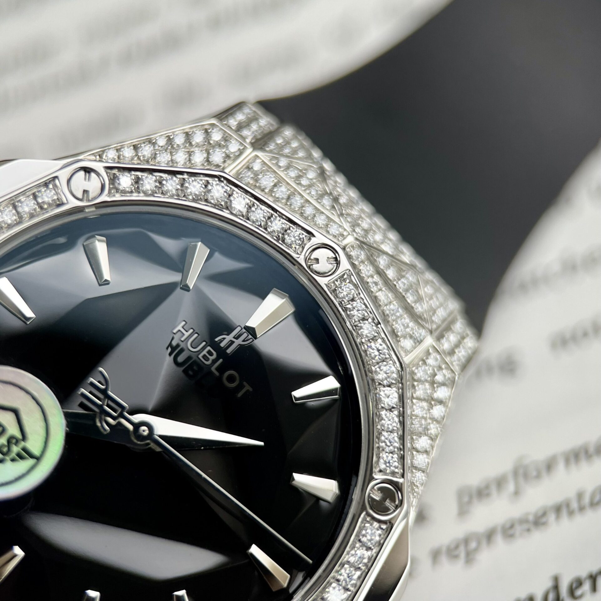 Hublot Orlinski Replica Watch Black Dial Custom Moissanite Diamonds APS Factory 40mm - Top club