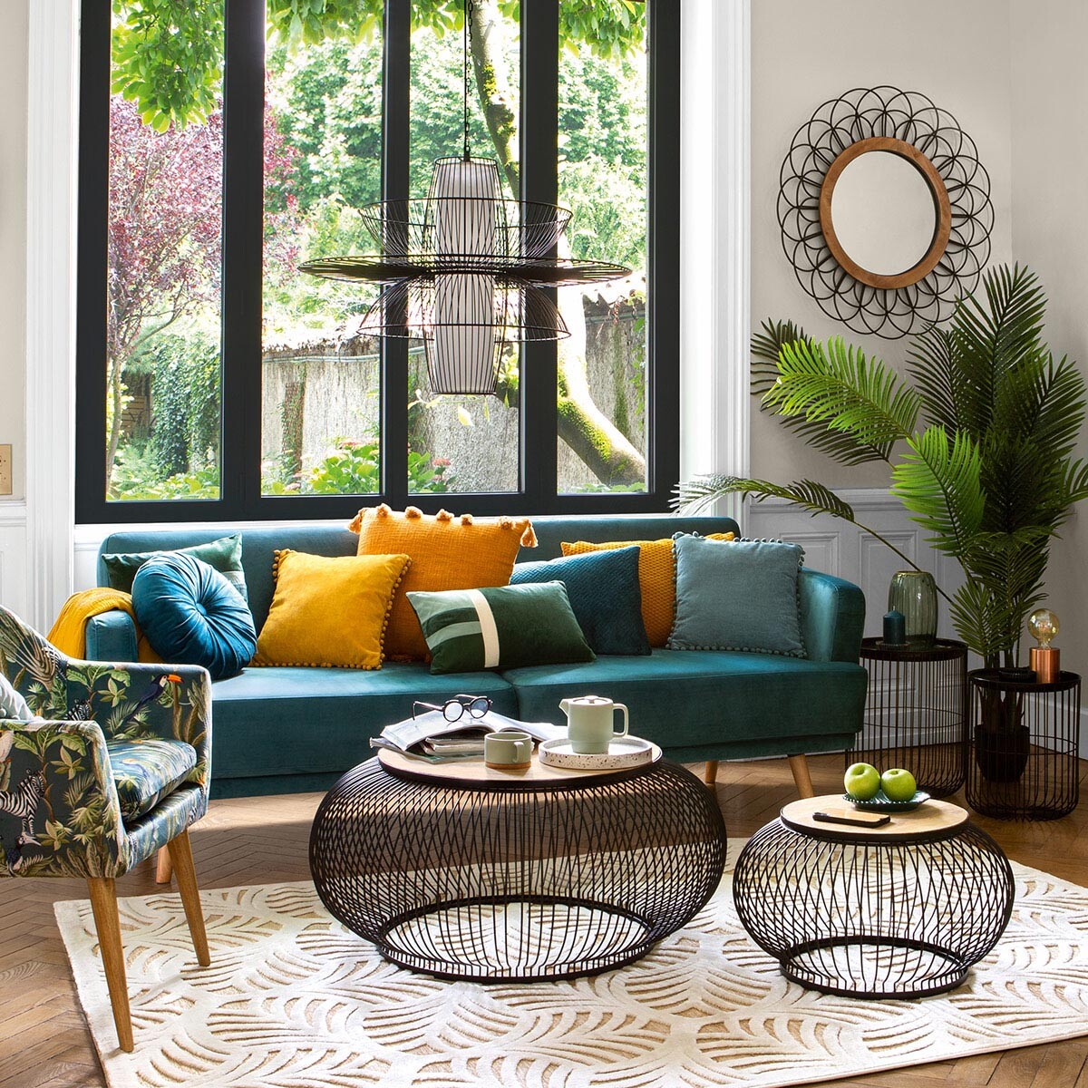 Sofa bed "Jack" 3-seater, Velvet, Teal Blue