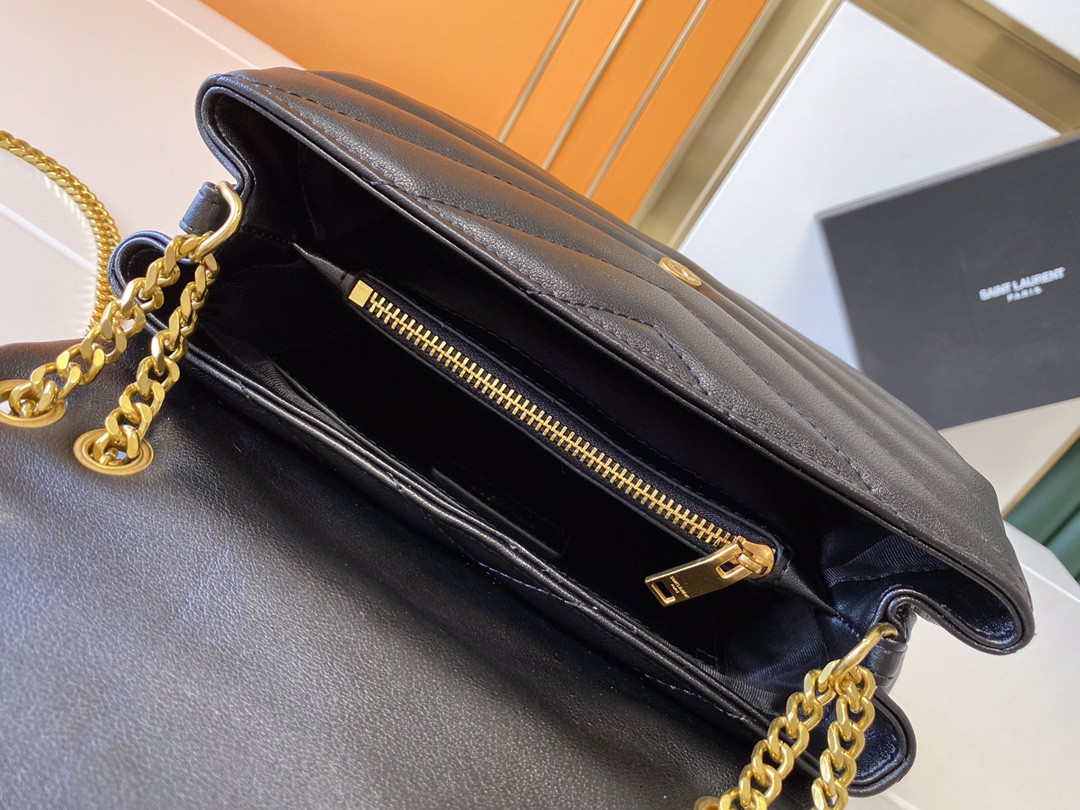 Replica Ysl Loulou Small Bag In Matelasse Y Leather- Black/Beige/Red1:1High-quality replica
