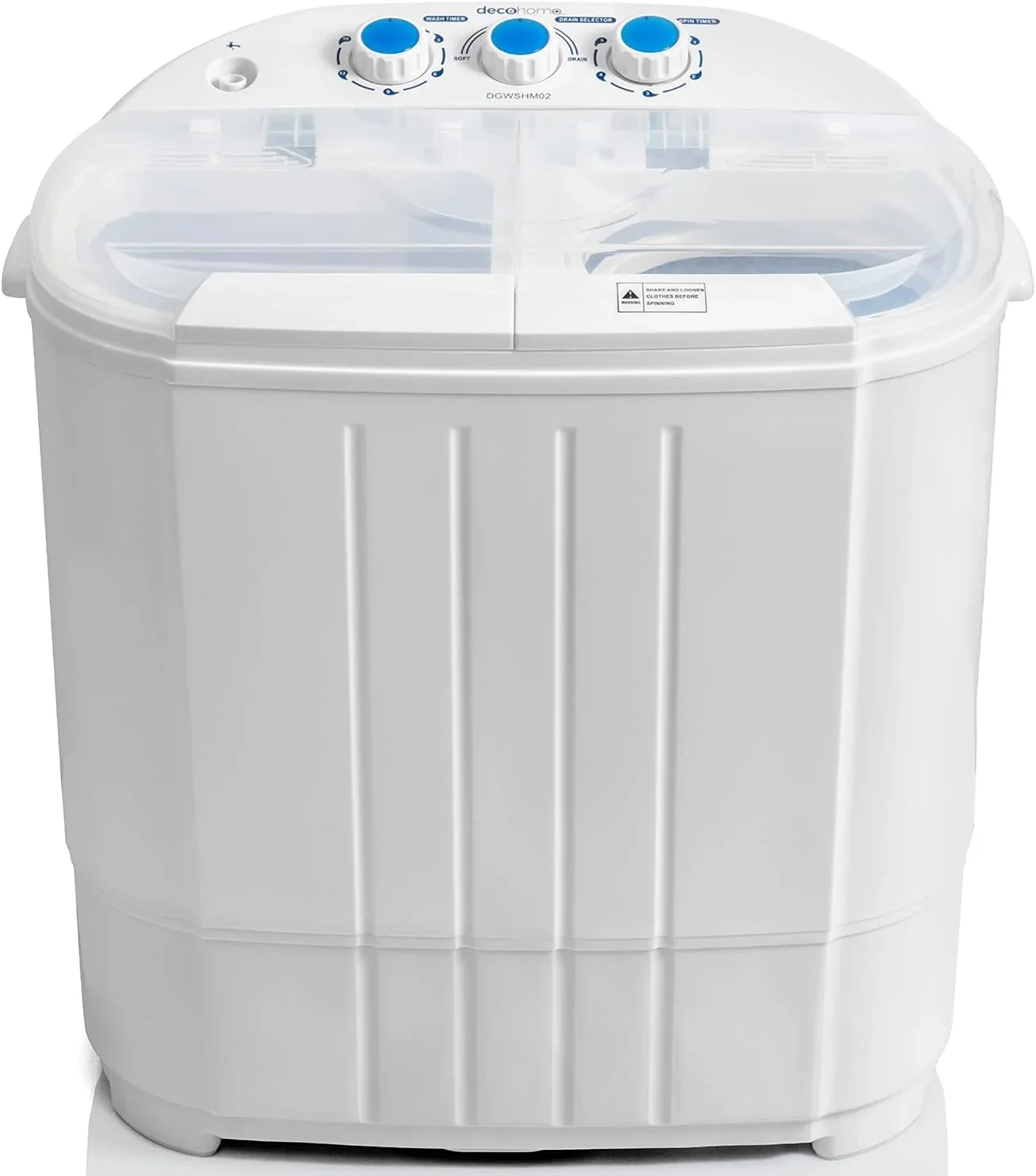 Deco Home Portable Twin Tub Washing Machine With Gravity Drainage System
