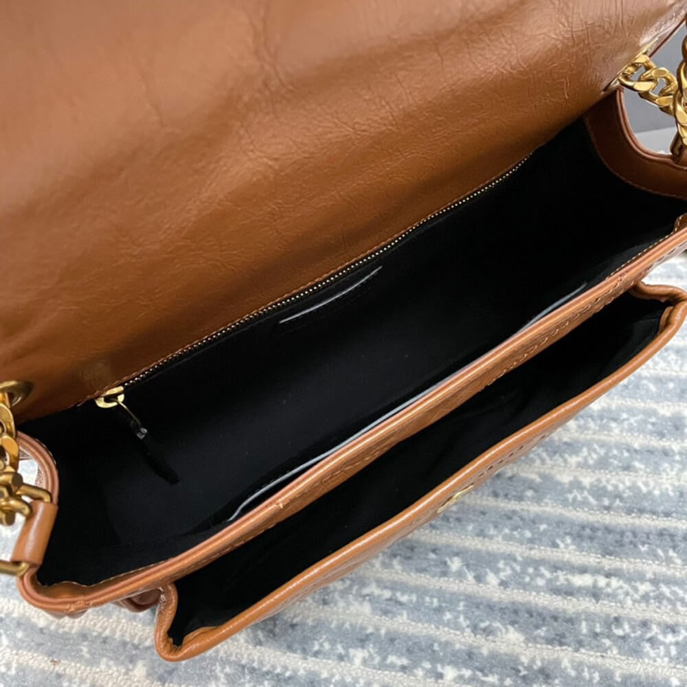 YSL Bag Wallet On Chain Margo In Shiny Calfskin1:1High-quality replica