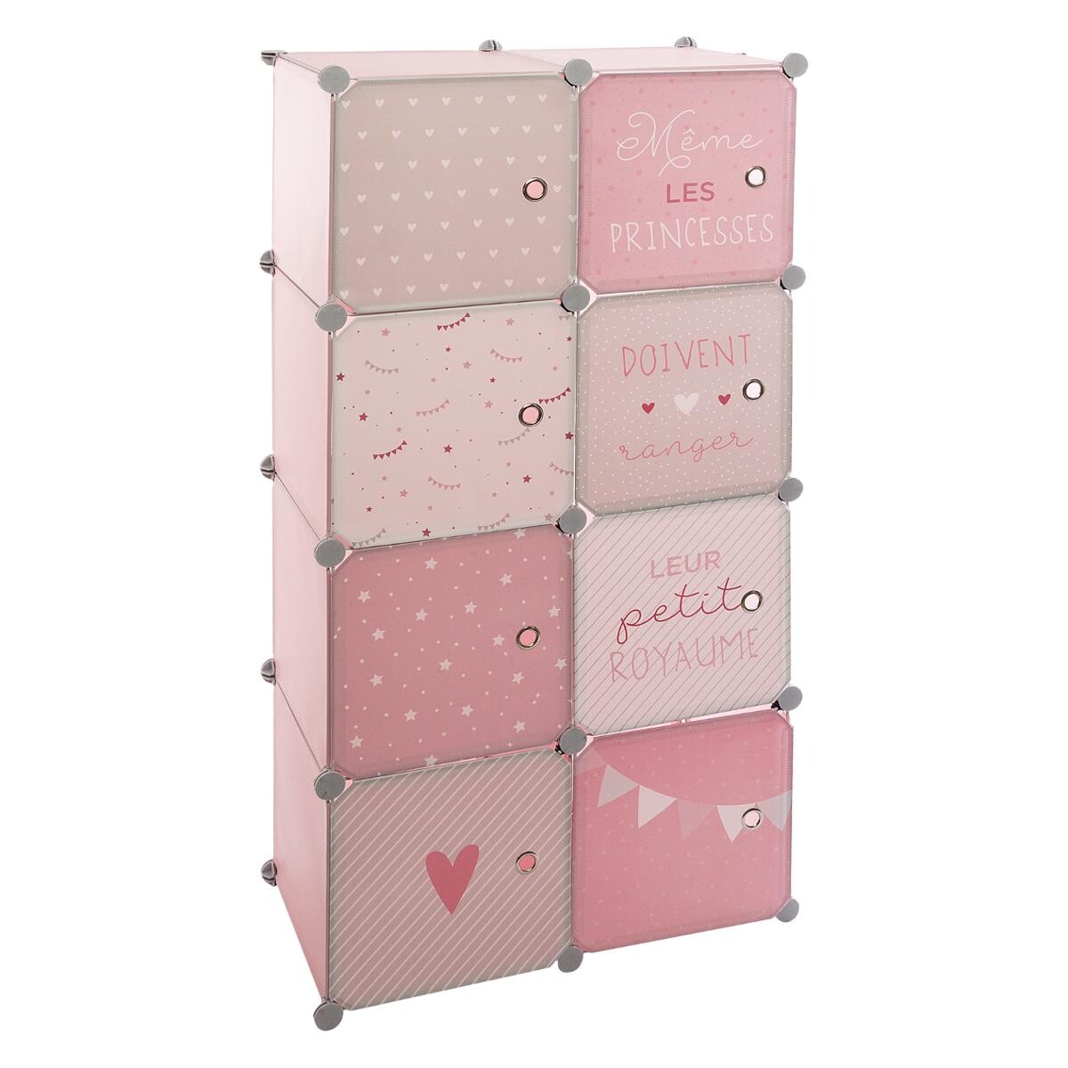 Kids storage lockers "Wardrobe" Pink, 65x125 cm