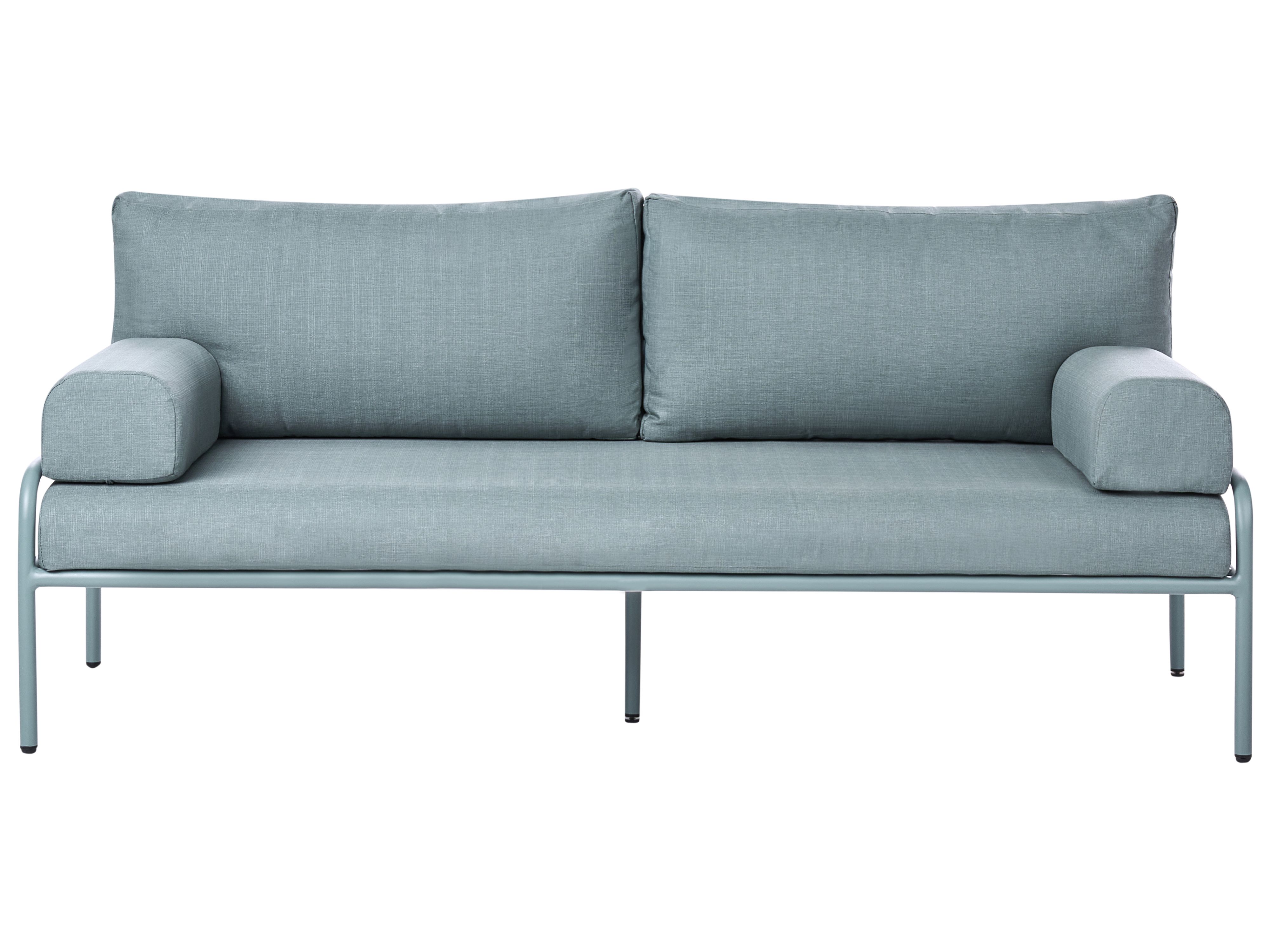 Garden Sofa 2 Seater SOLOFRA Metal Mint Green