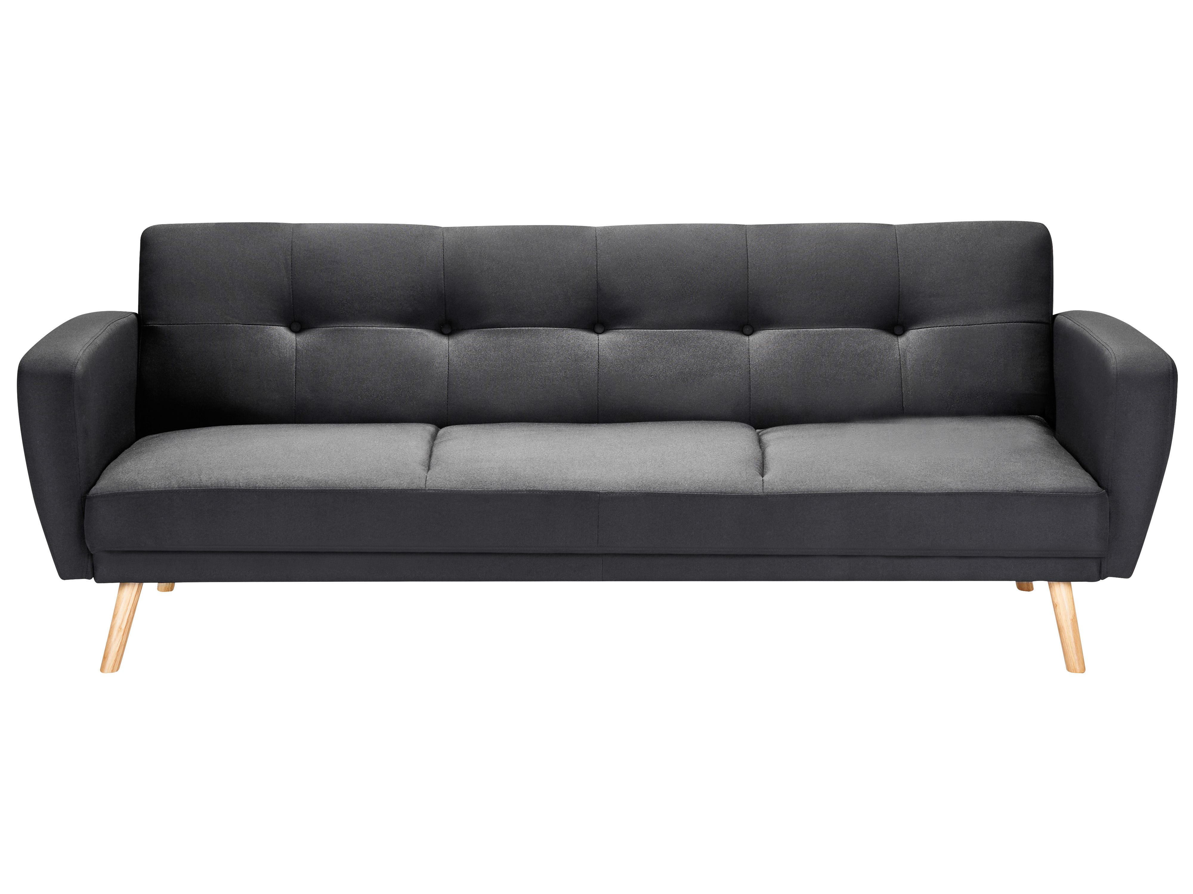 Sofa Bed 3 Seater FLORLI Fabric Black