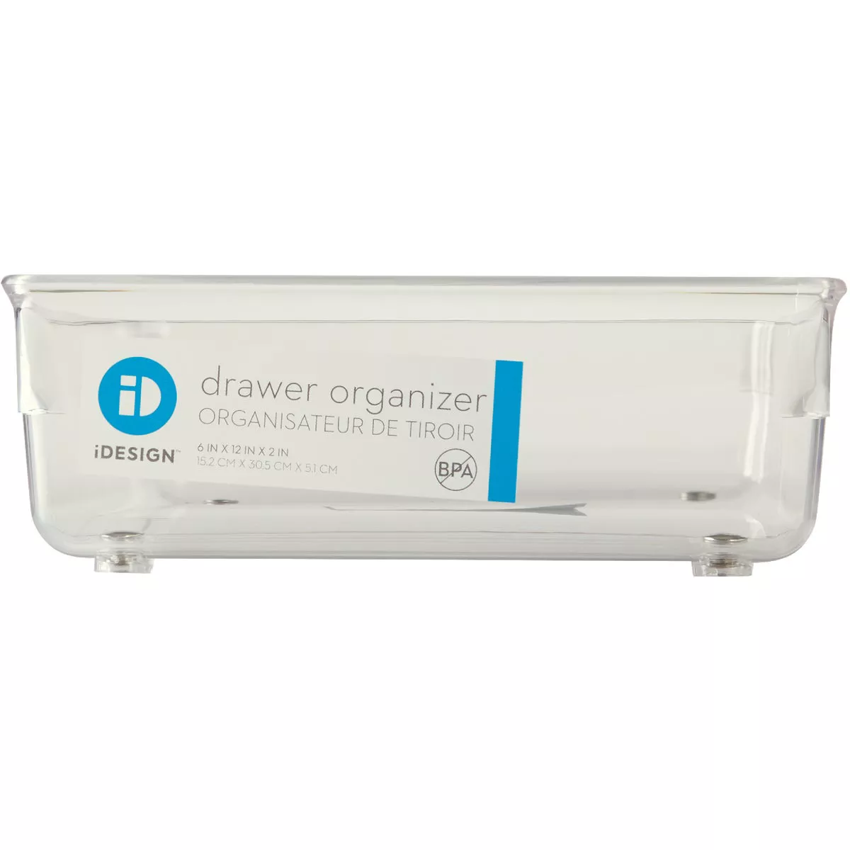 iDesign Linus 6 In. W. x 12 In. L. x 2 In. D. Clear Drawer Organizer Tray